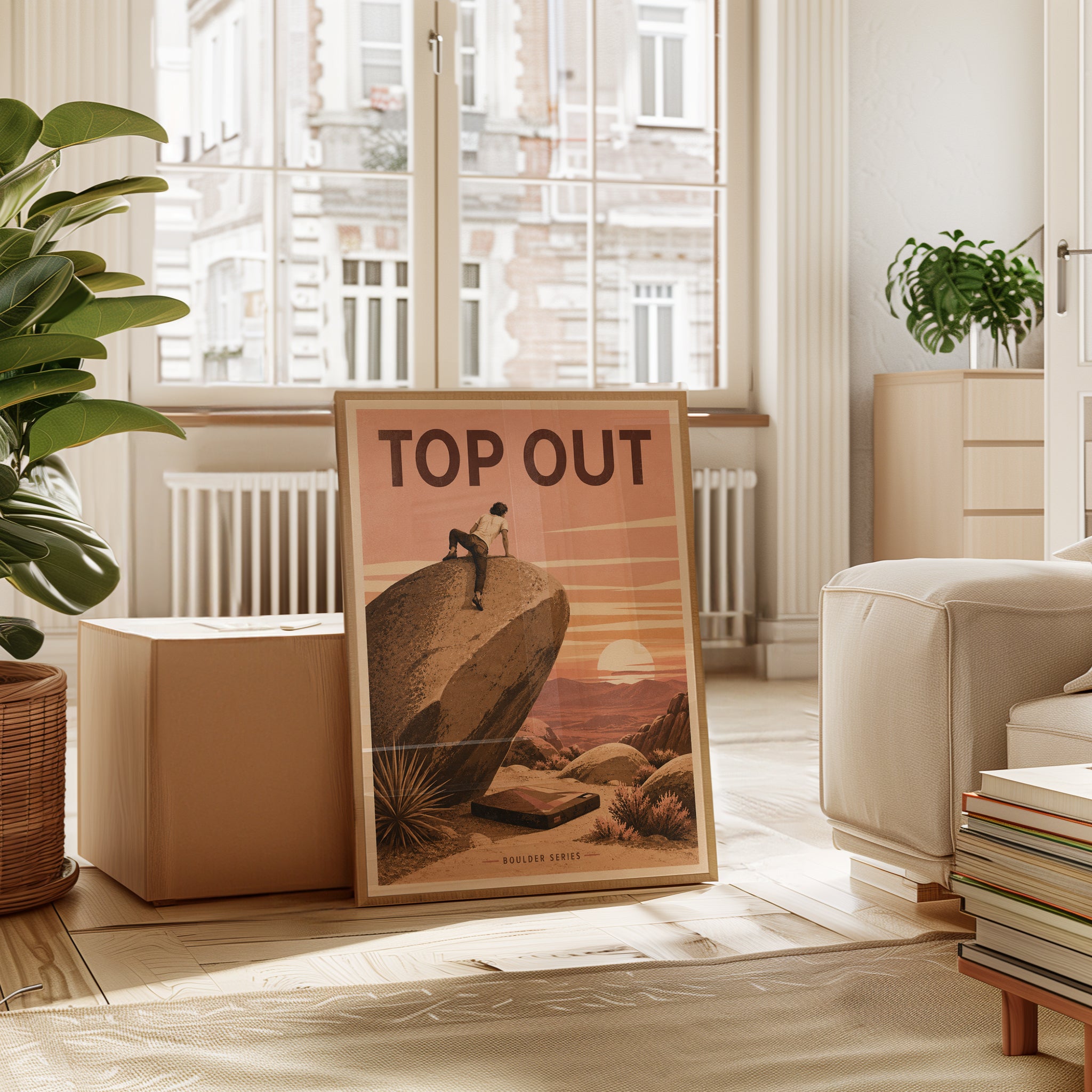 Motivational Rock Climbing Poster – Top Out Print - interior