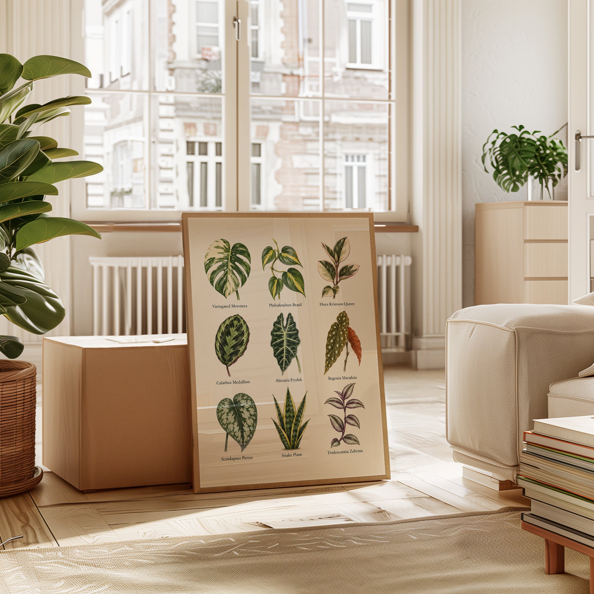 Houseplant Chart Poster – Botanical Wall Art - interior