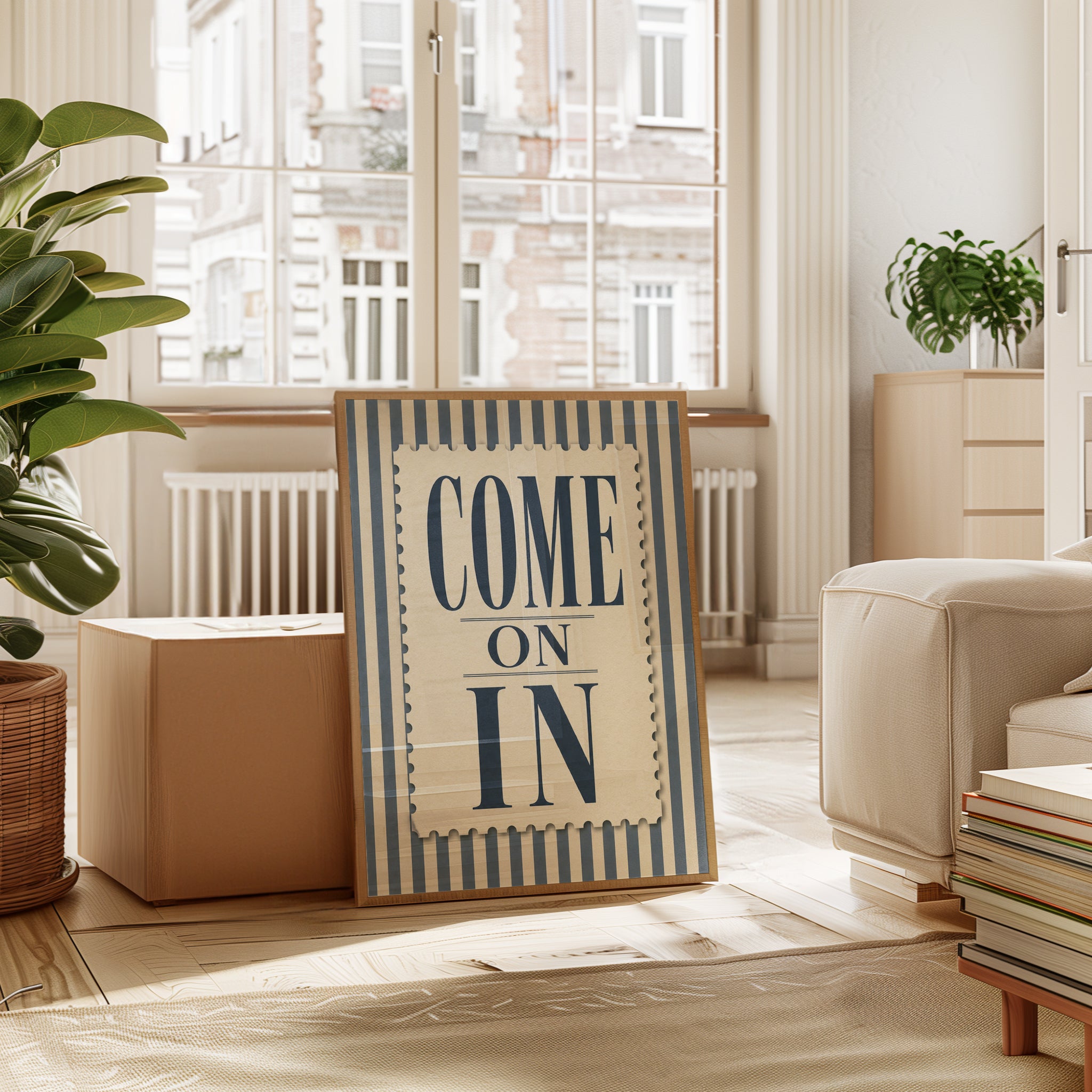 Come On In Wall Art – Vintage Typography Print - interior