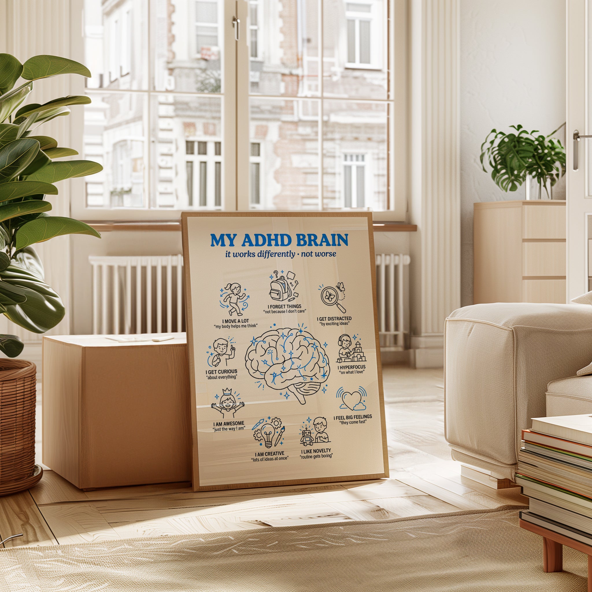Neurodivergent Wall Art: ADHD Brain Design - interior