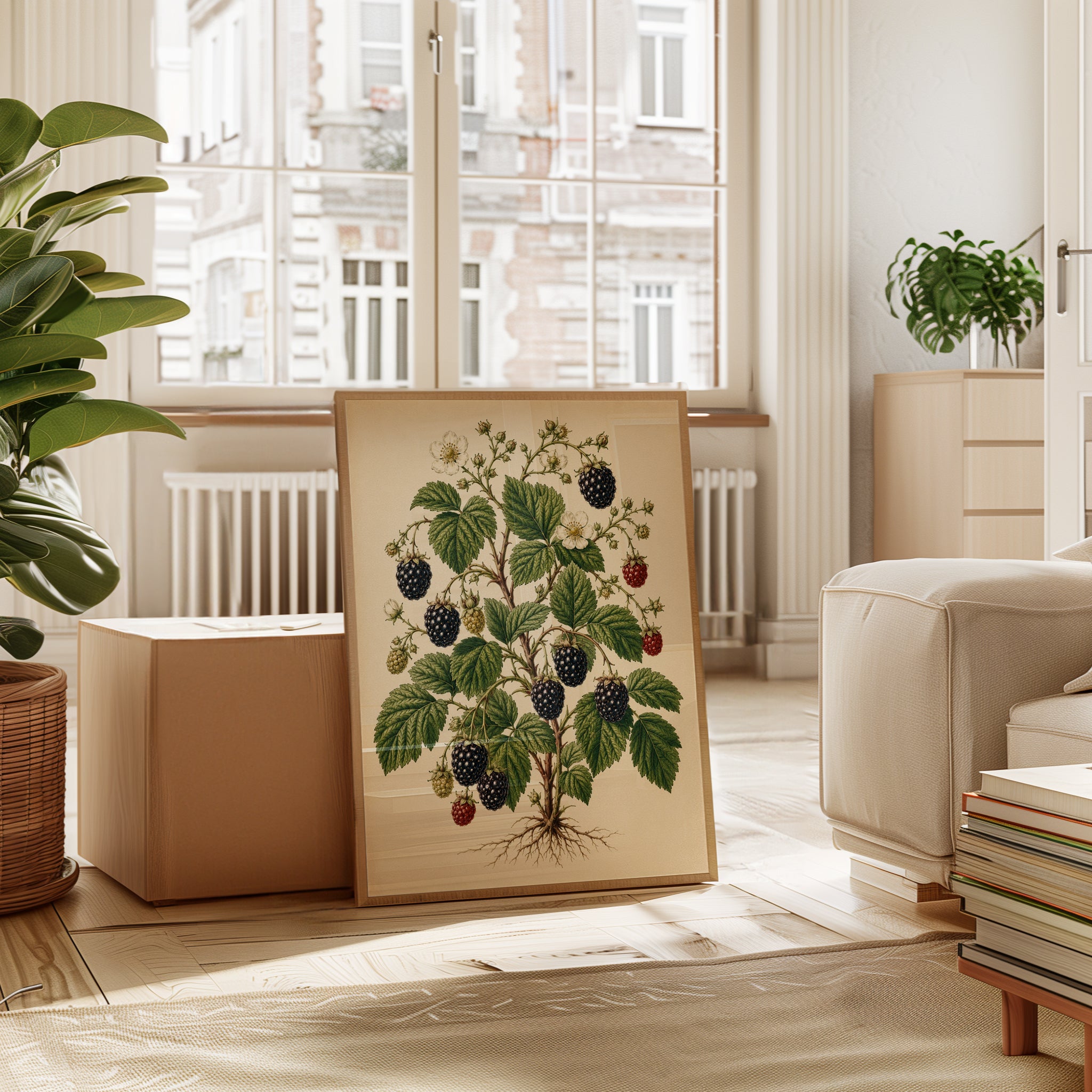 Blackberry Botanical Print — Vintage Berry Illustration - interior