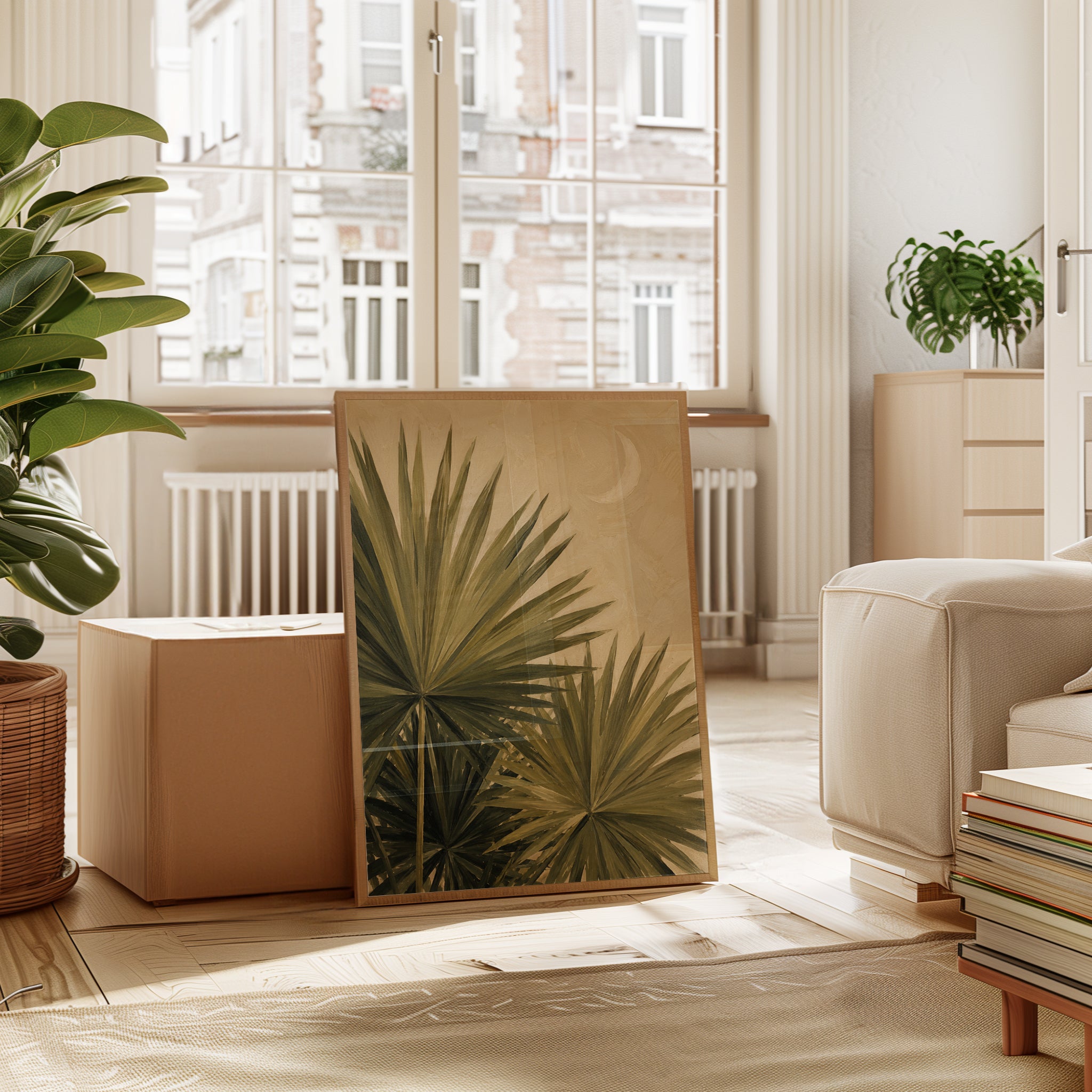 Palm Leaf Wall Art – Tropical Botanical Print - interior