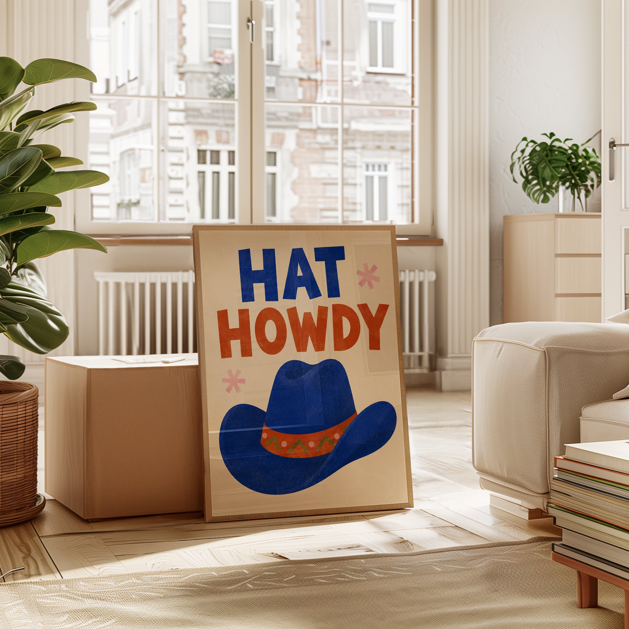 Cowboy Typography Print – Howdy Wall Art - interior