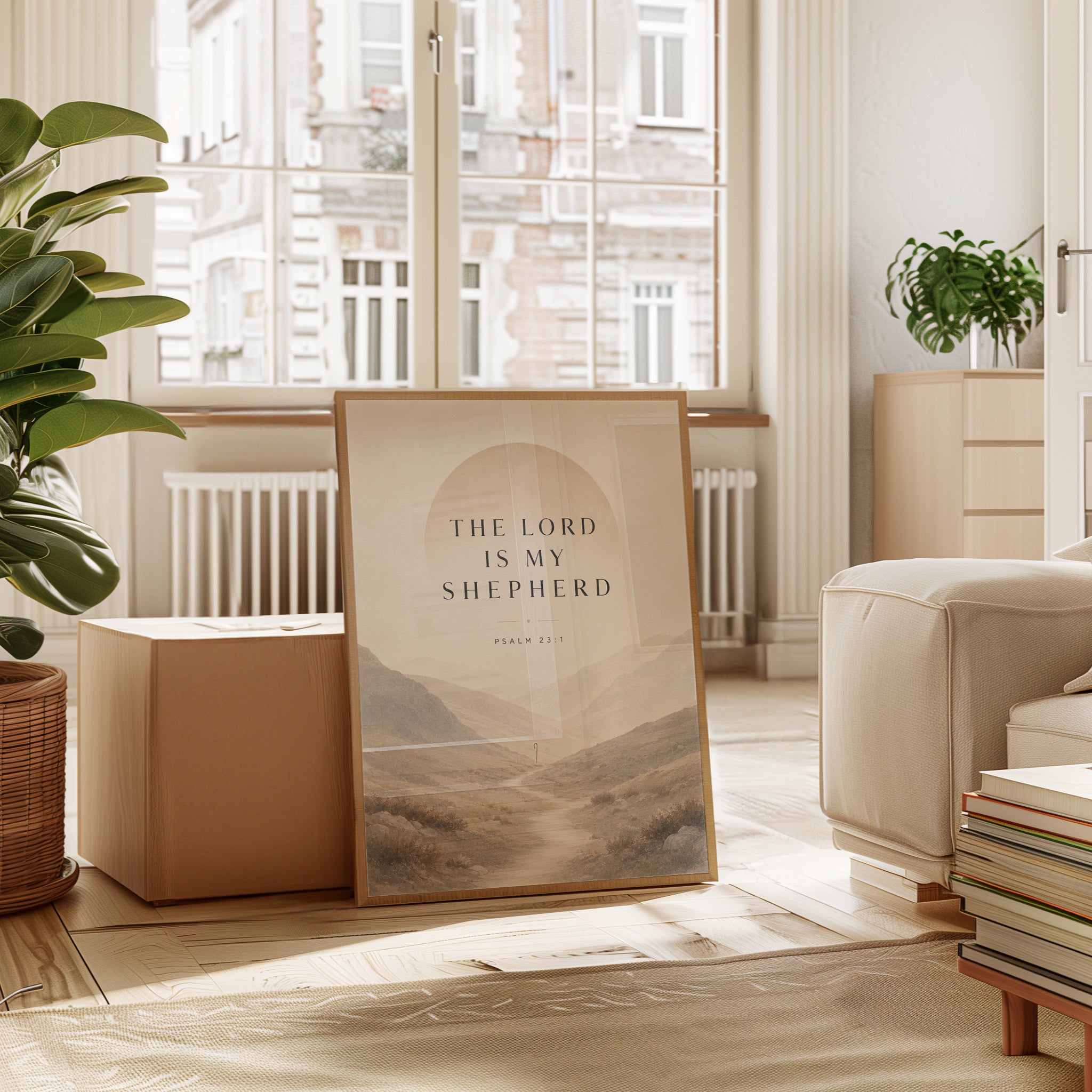 Psalm 23 Wall Art – Christian Scripture Print - interior