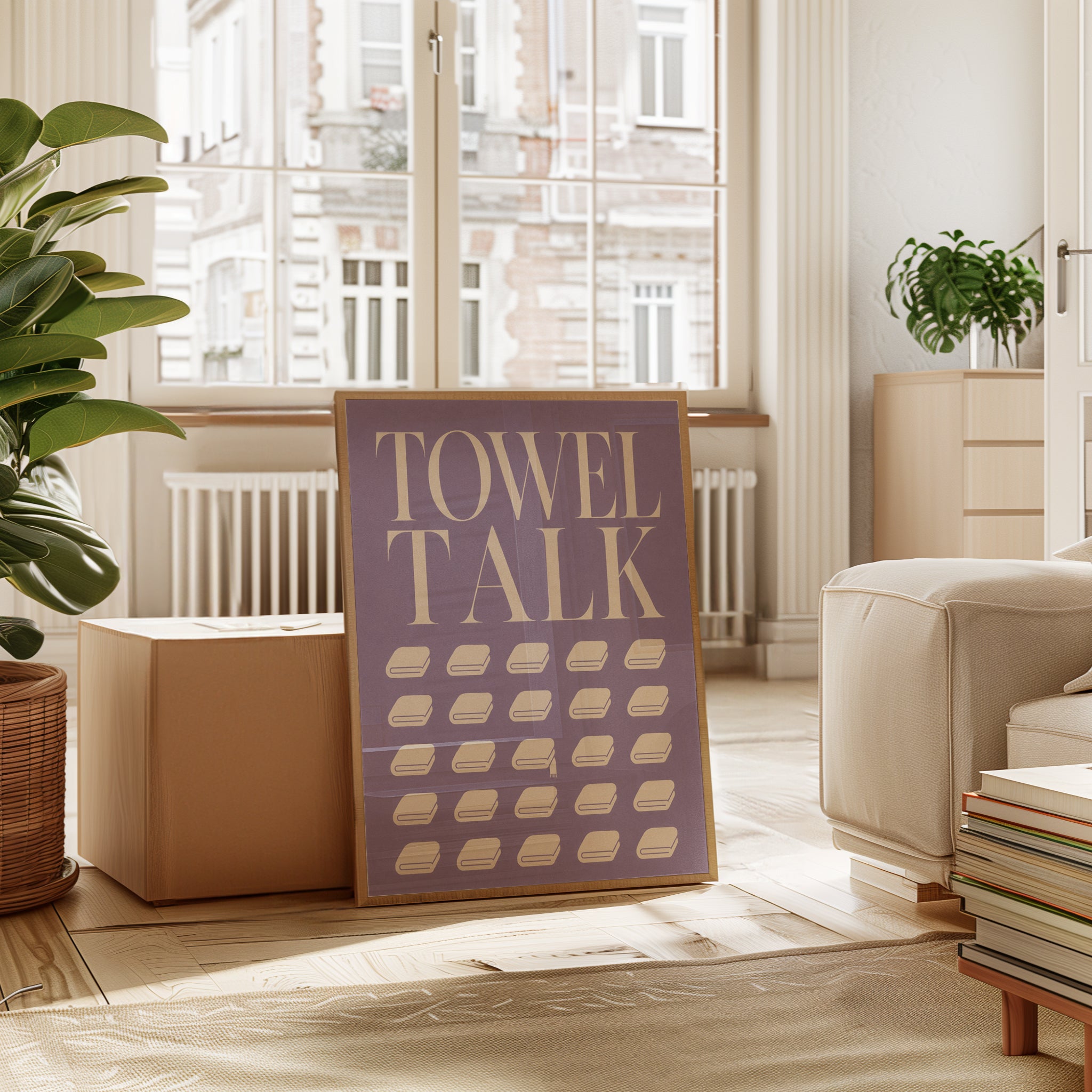 Bathroom Wall Art: Towel Talk Typography - interior