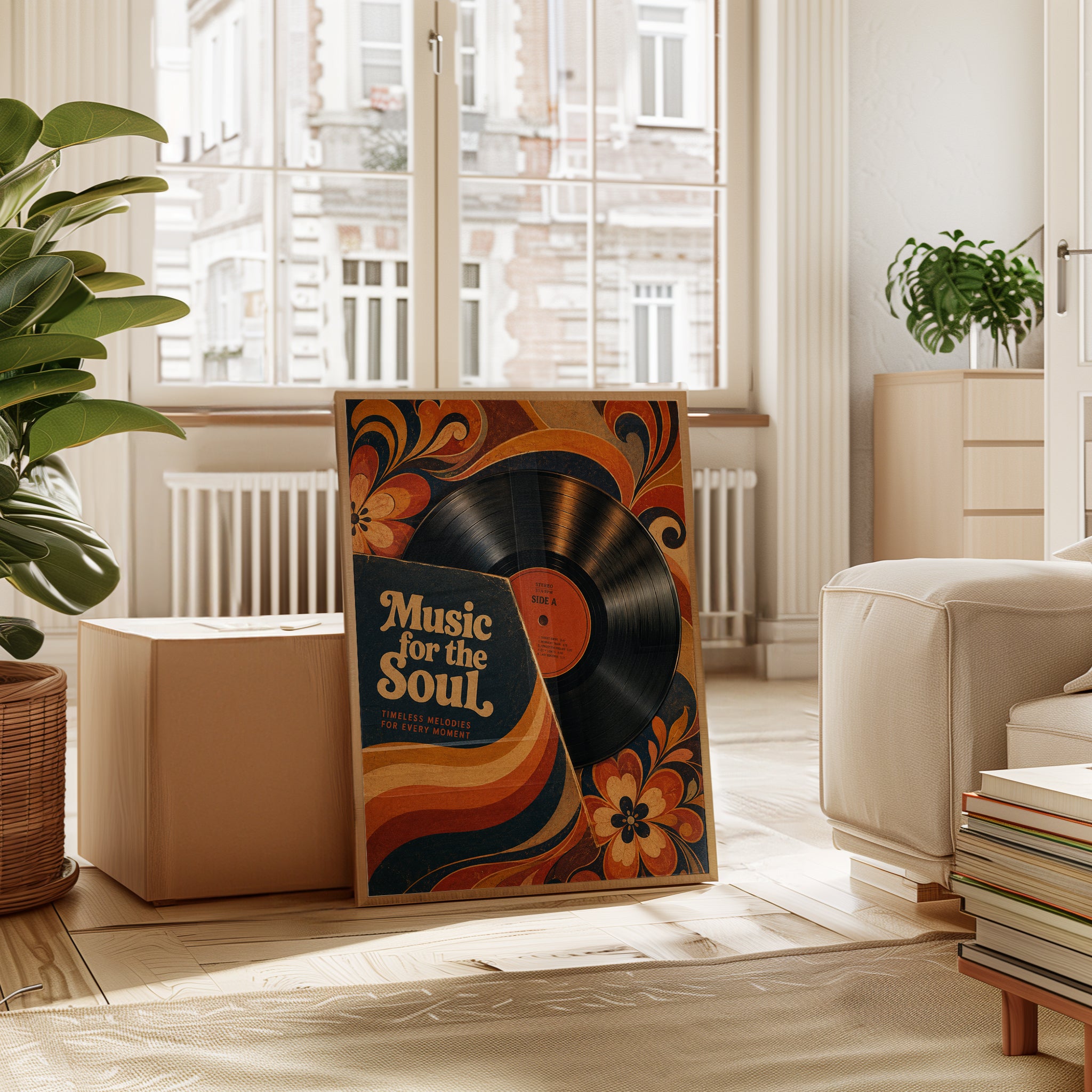 Retro Vinyl Record Poster – Music Room Wall Art - interior