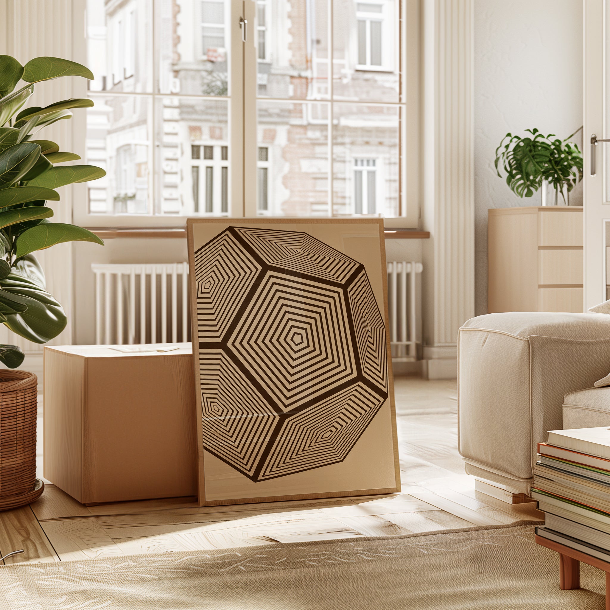 Geometric Wall Art – Op Art Print - interior