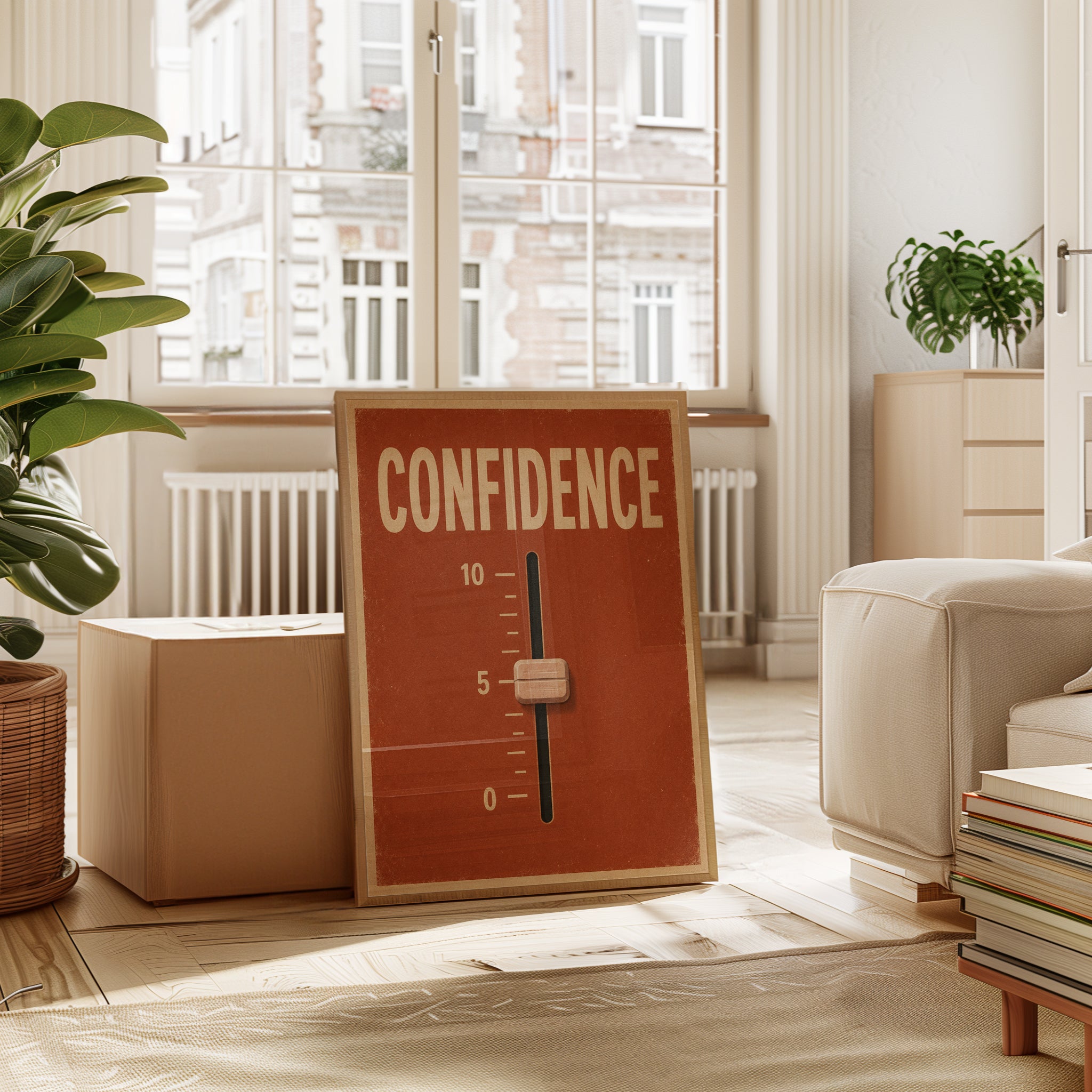 Confidence Meter Wall Art – Motivational Print - interior