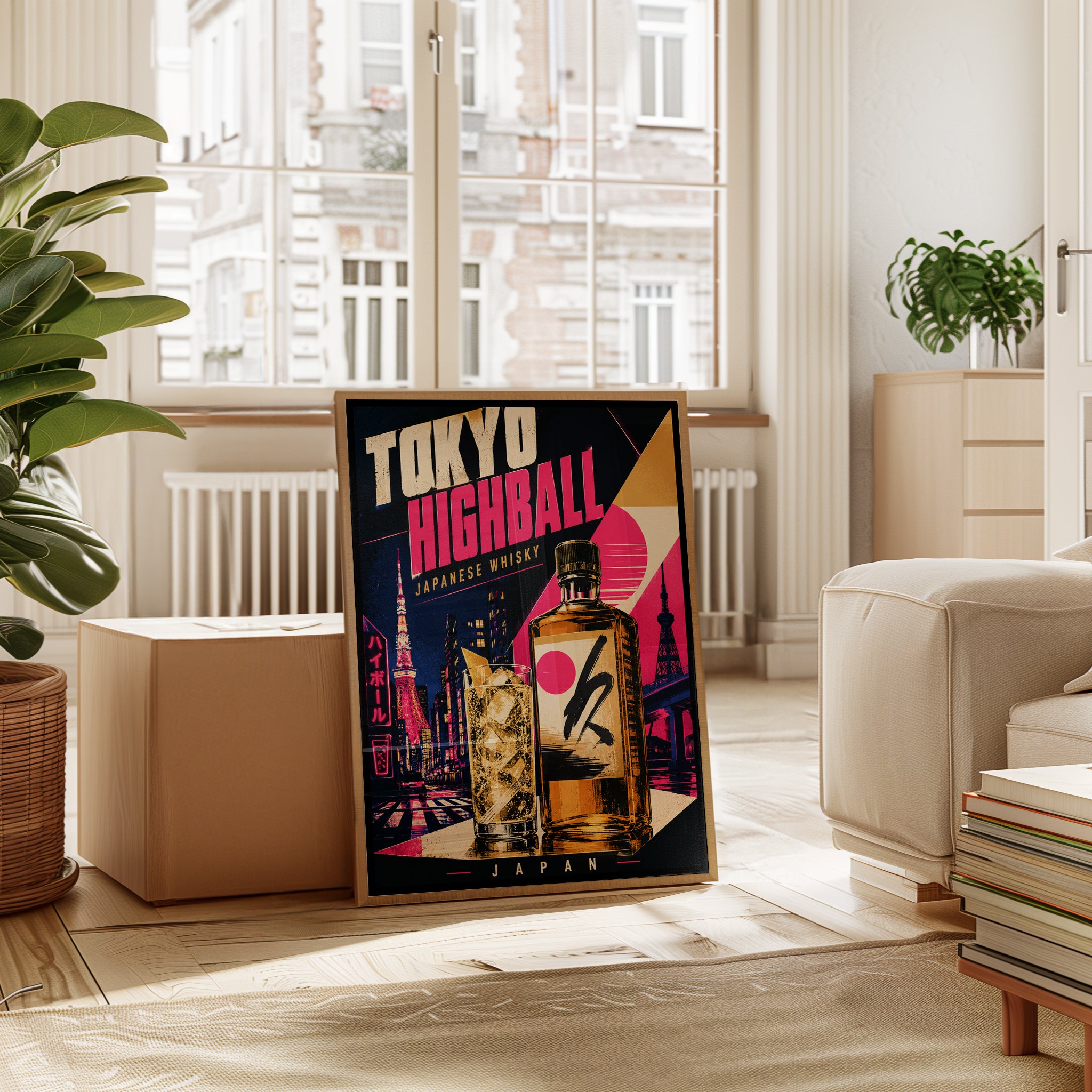 Japanese Whisky Poster: Retro Tokyo Highball - interior