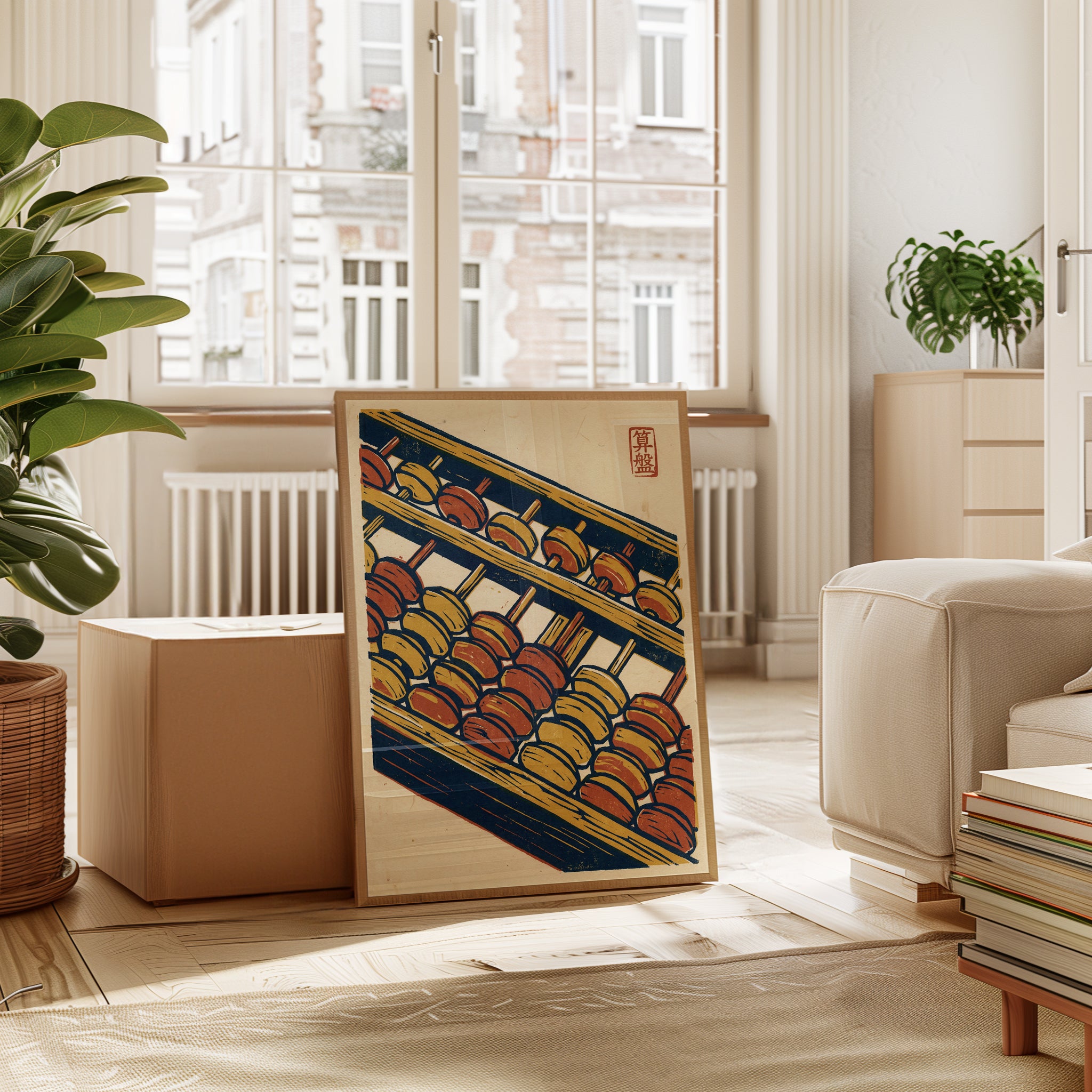 Japanese Abacus Wall Art: Retro Soroban Design - interior