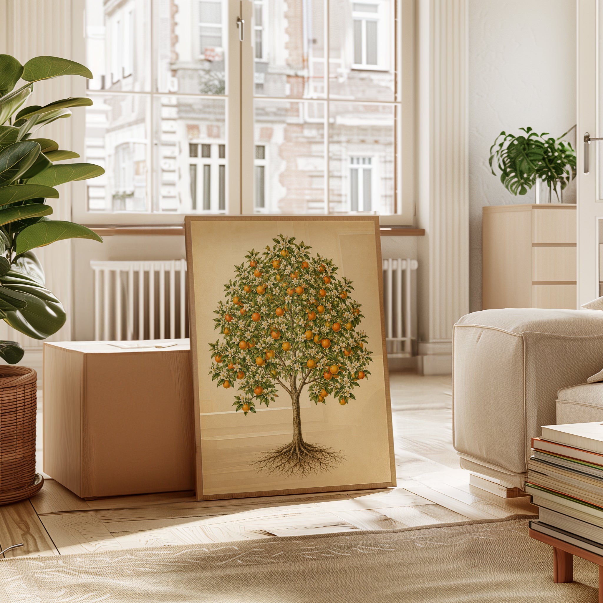 Orange Tree Botanical Print: Vintage Citrus Illustration Art - interior
