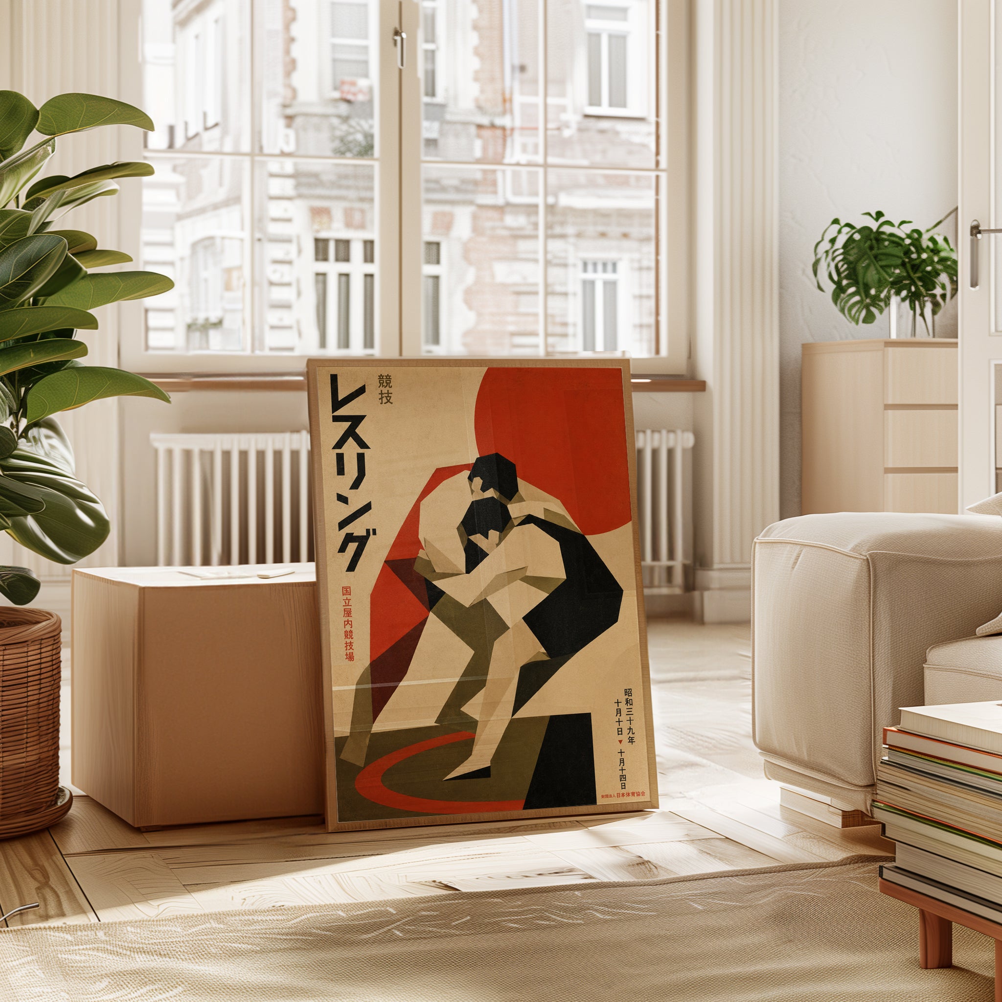 Japanese Wrestling Poster – Vintage Sports Print - interior