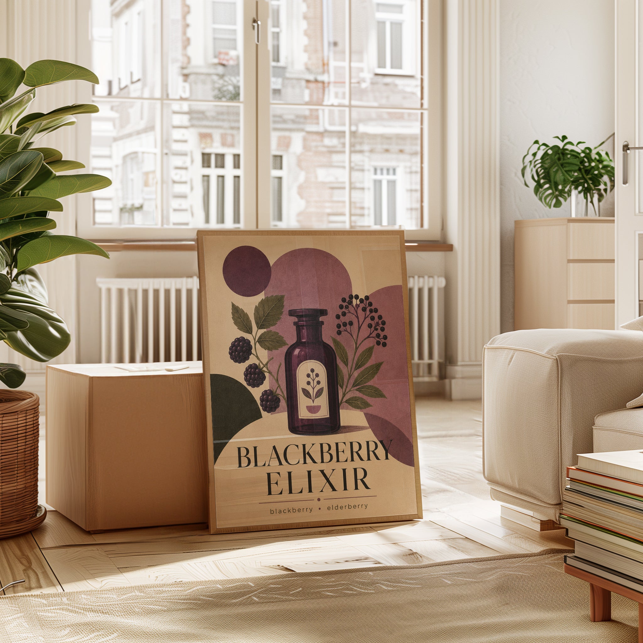 Blackberry Elixir Botanical Print - interior