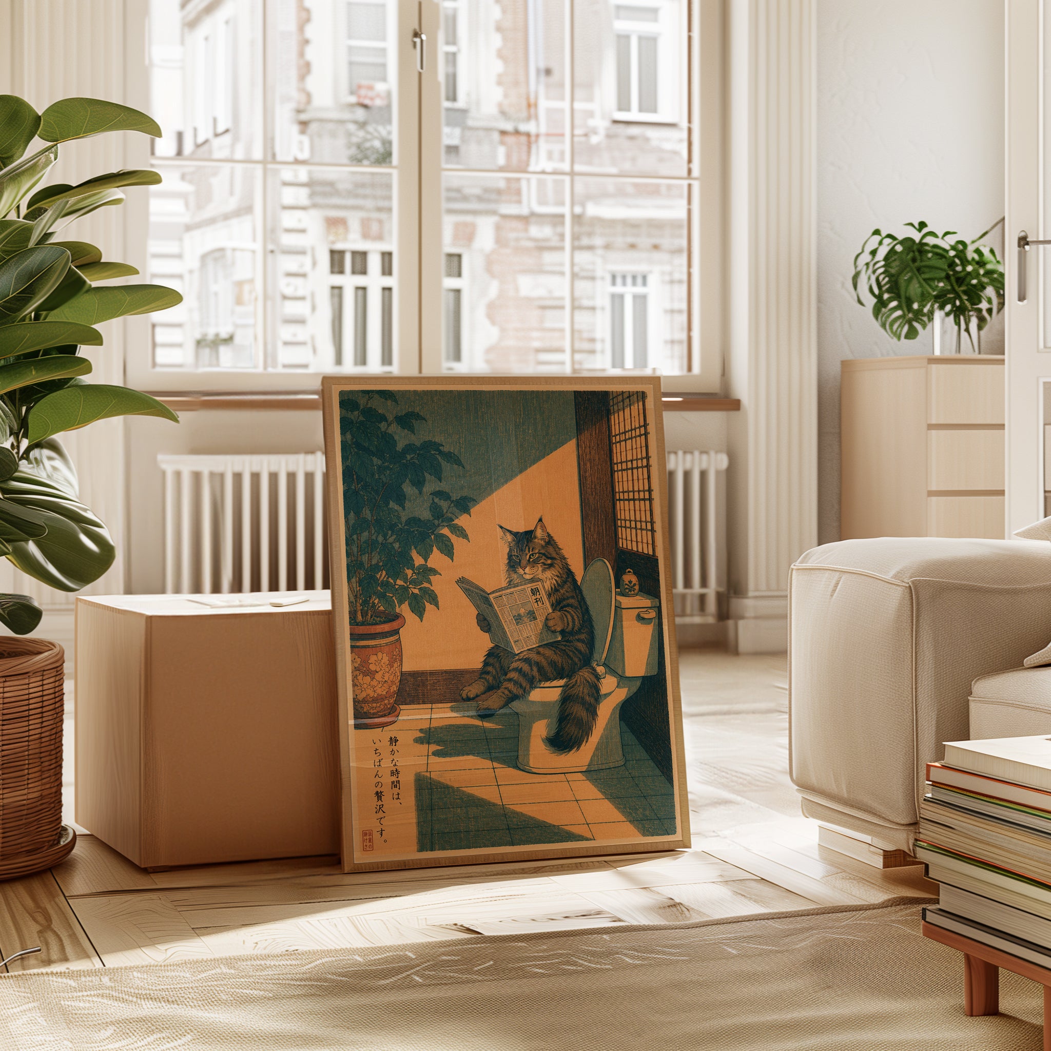 Japanese Cat Wall Art - interior