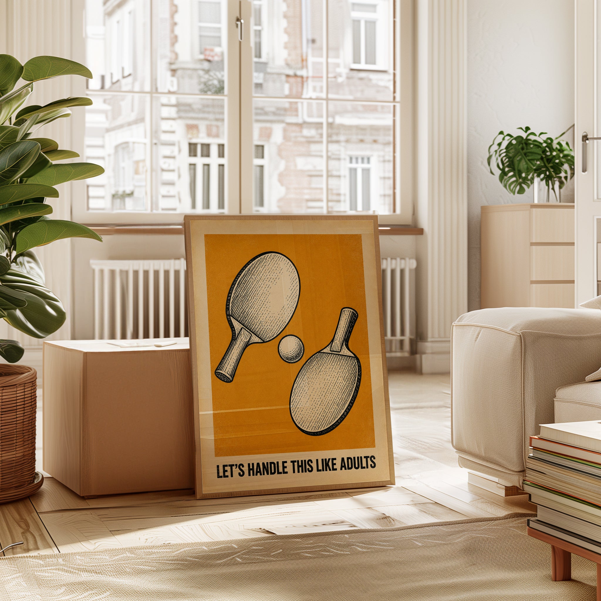 Ping Pong Wall Art – Vintage Sports Print - interior