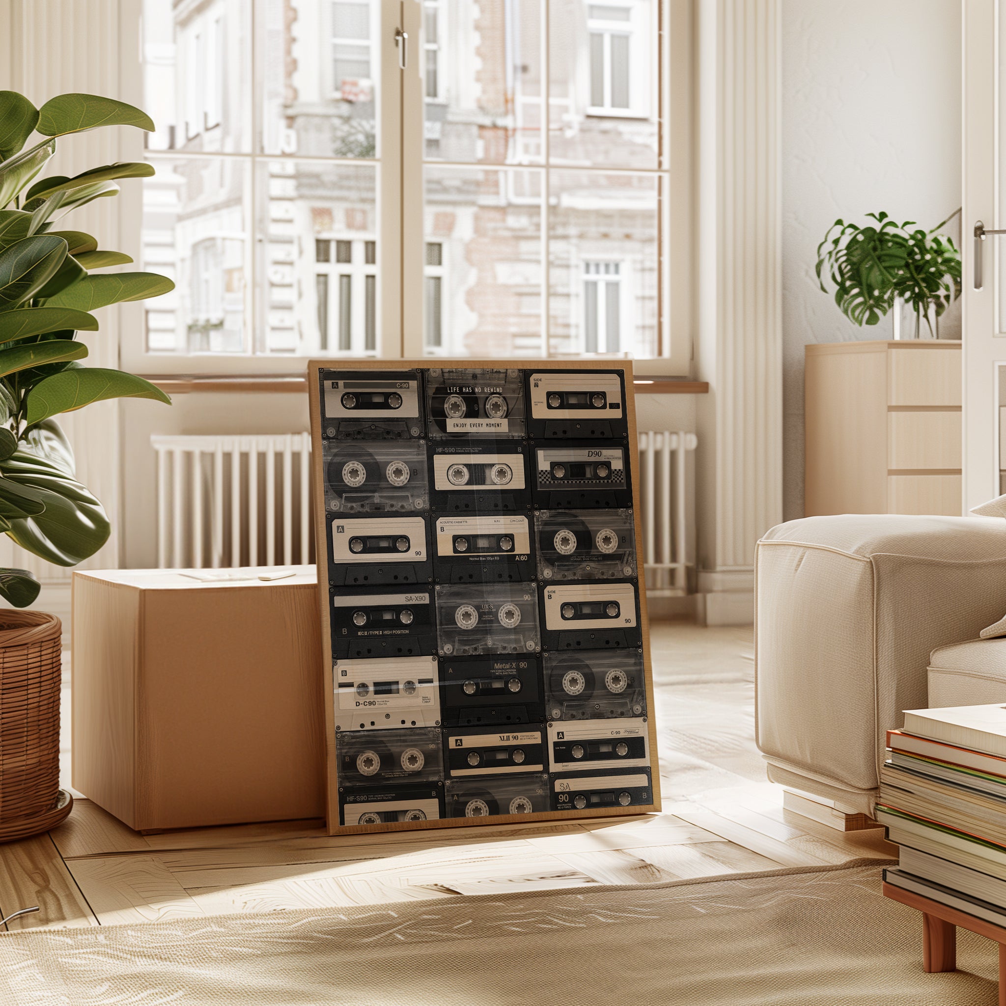 Cassette Tape Collage Print: Retro Music Art (1980s & 1990s Style) - interior