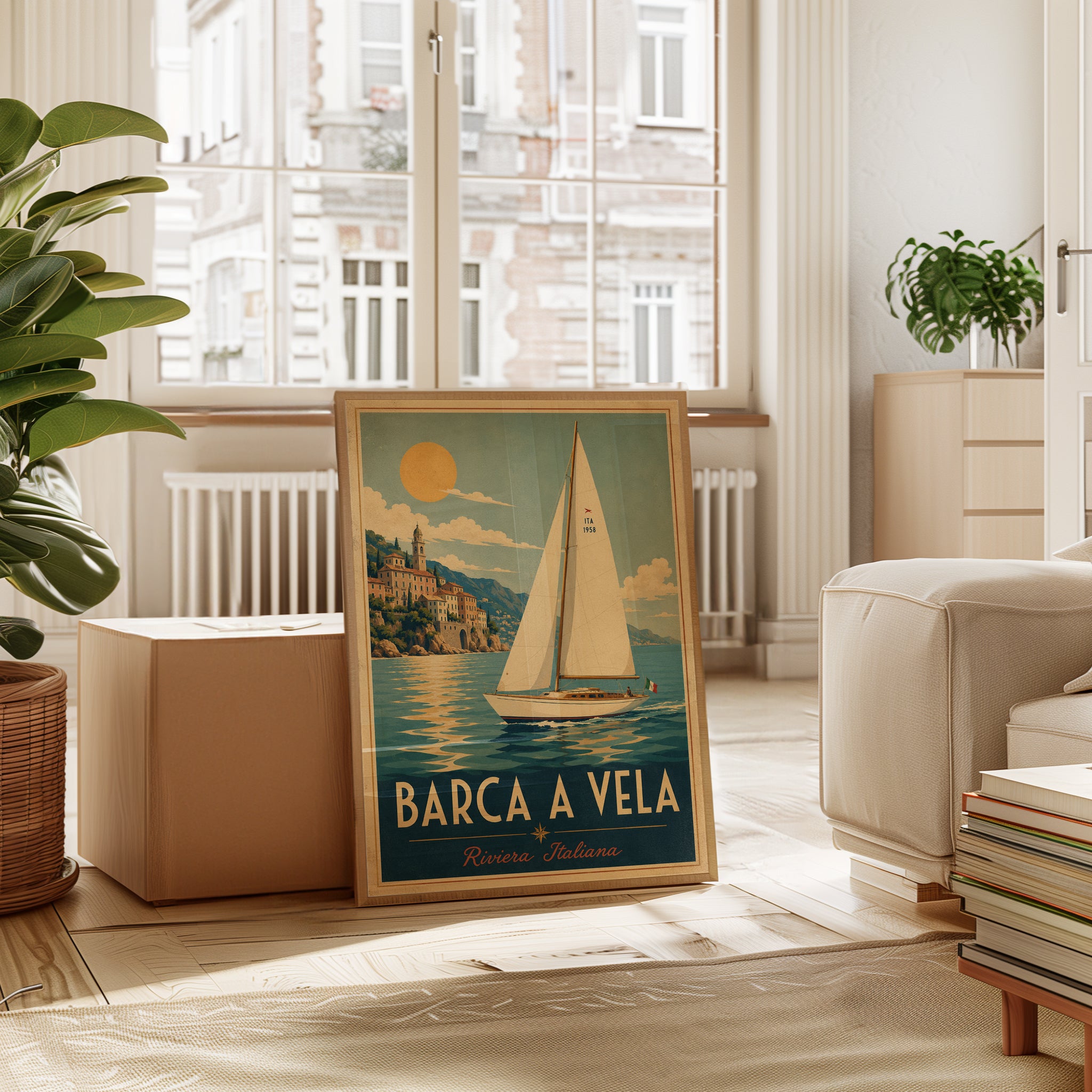 Italian Riviera Poster – Vintage Travel Print - interior