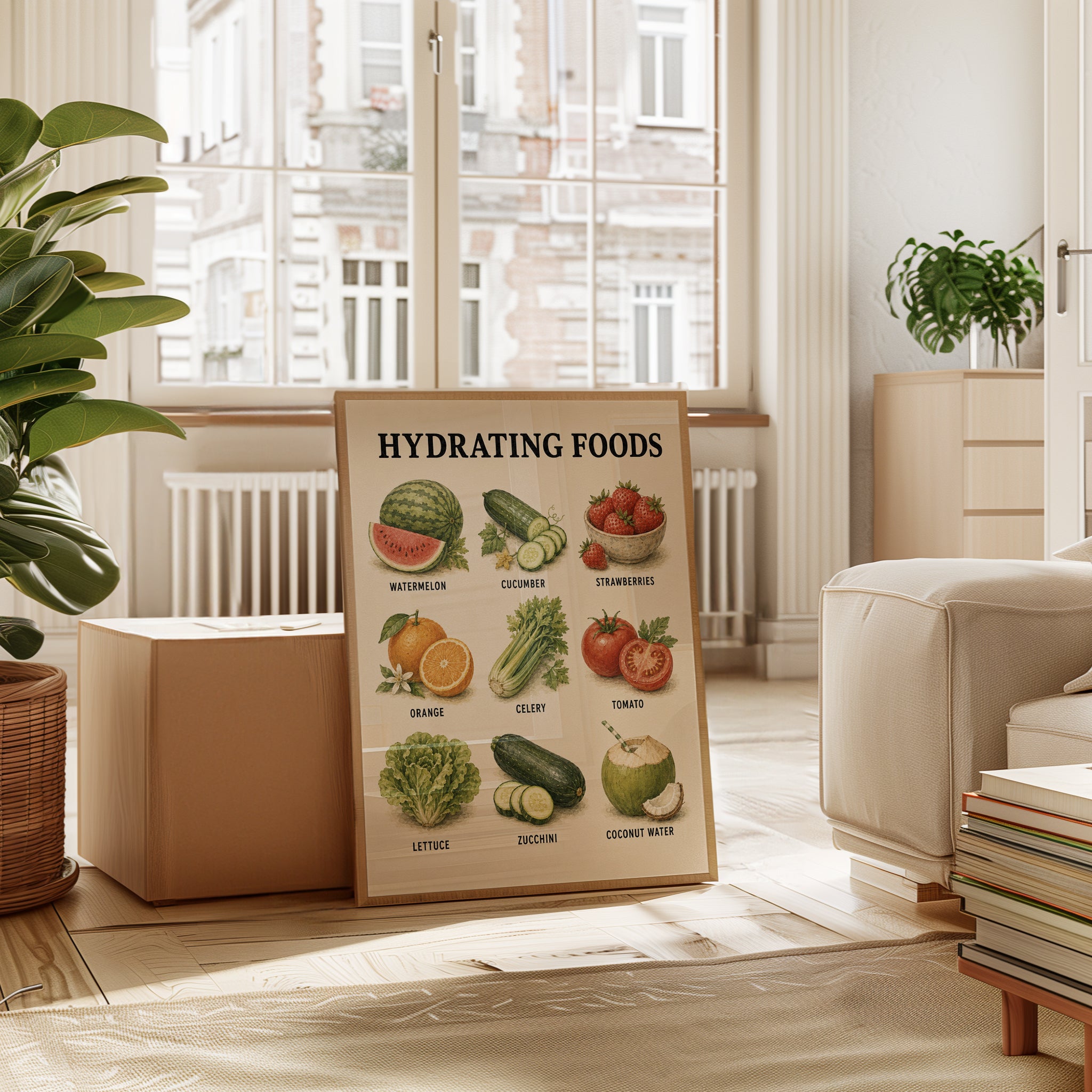 Hydrating Foods Poster – Kitchen Wall Art - interior