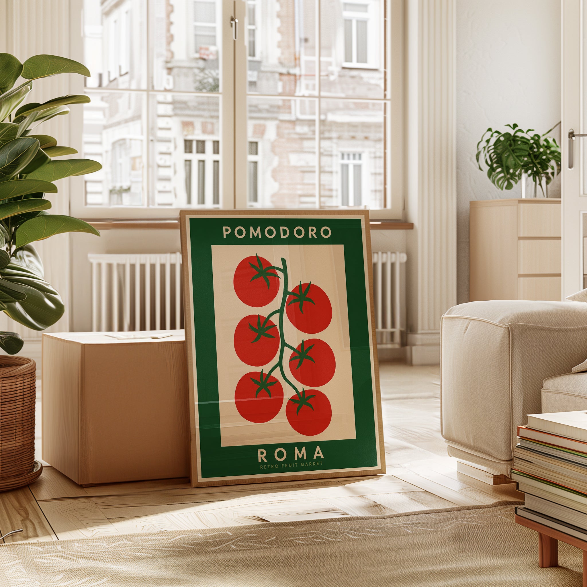 Tomato Vine Poster: Vintage Italian Market Style Wall Art - interior