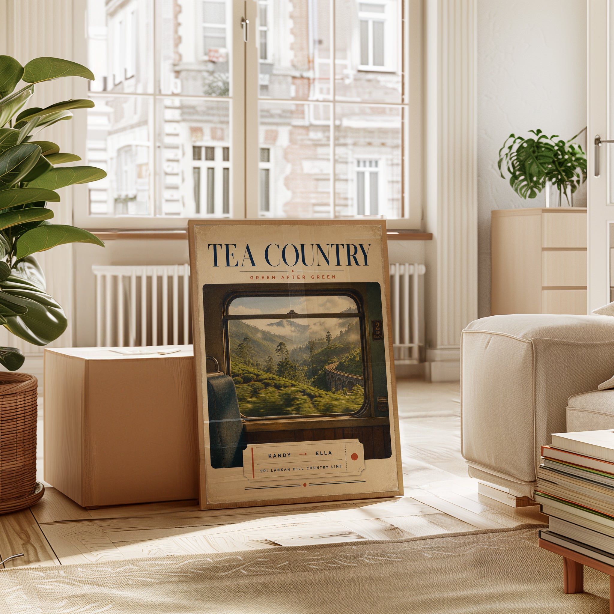 Tea Plantation Poster – Vintage Travel Print - interior