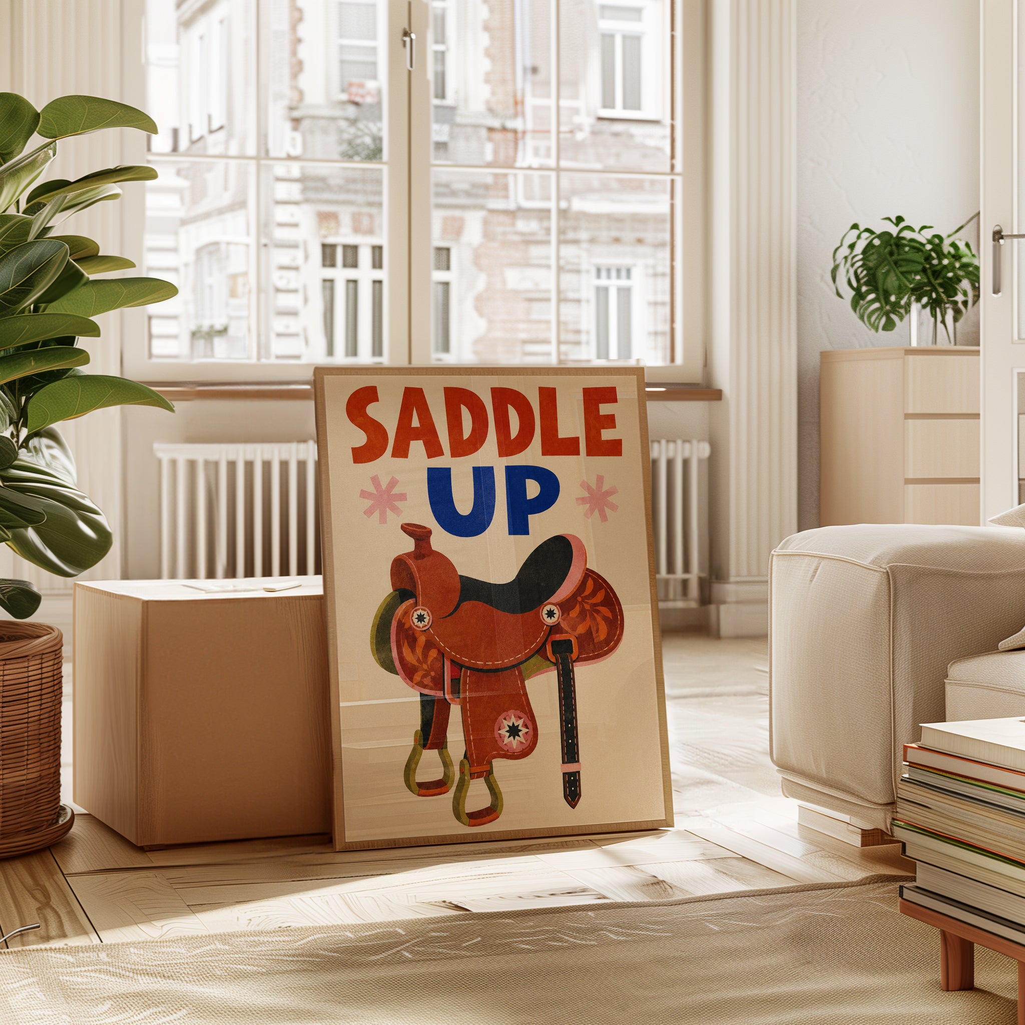 Western Typography Print – Saddle Up Wall Art - interior