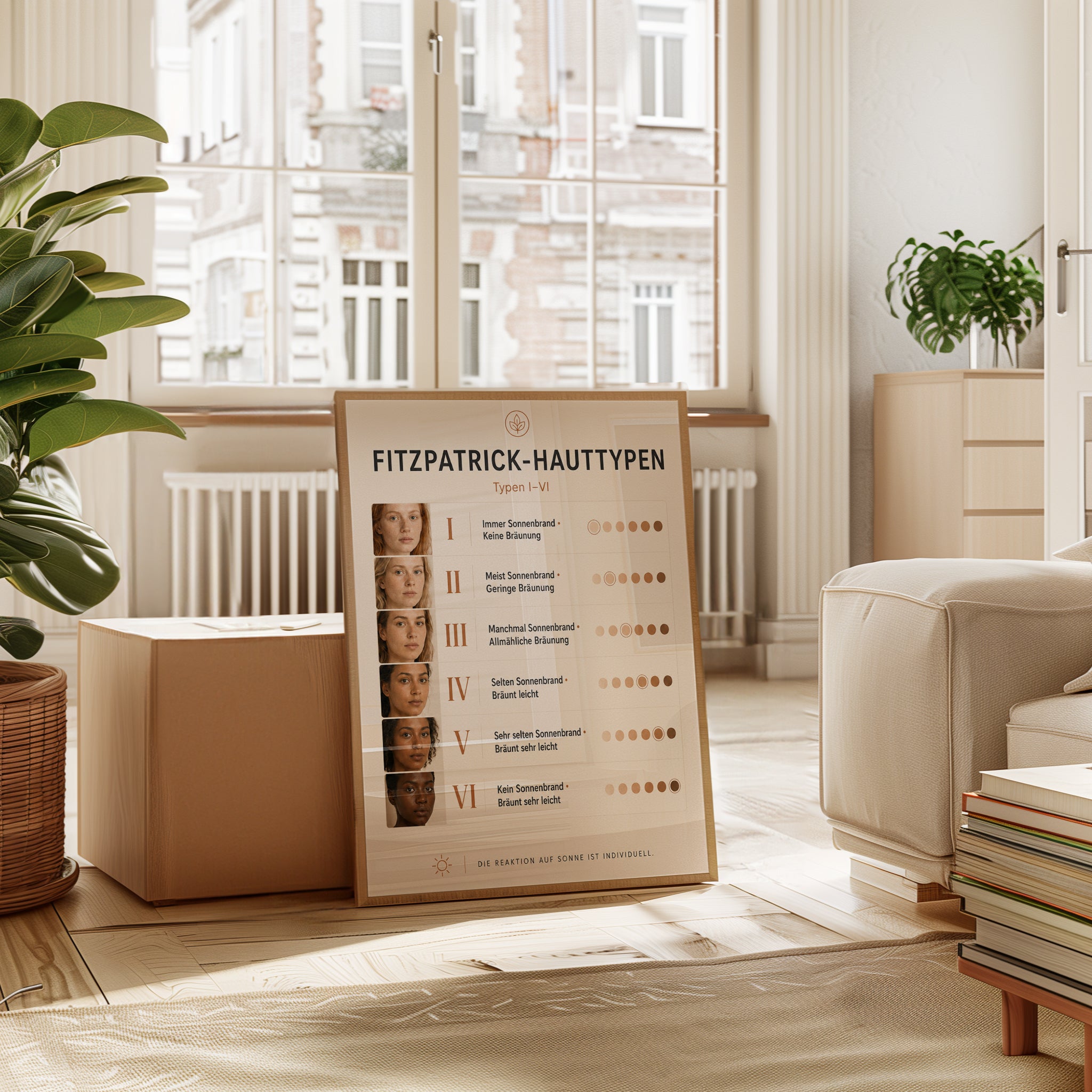 Skin Type Chart Poster – Fitzpatrick Scale Print - interior