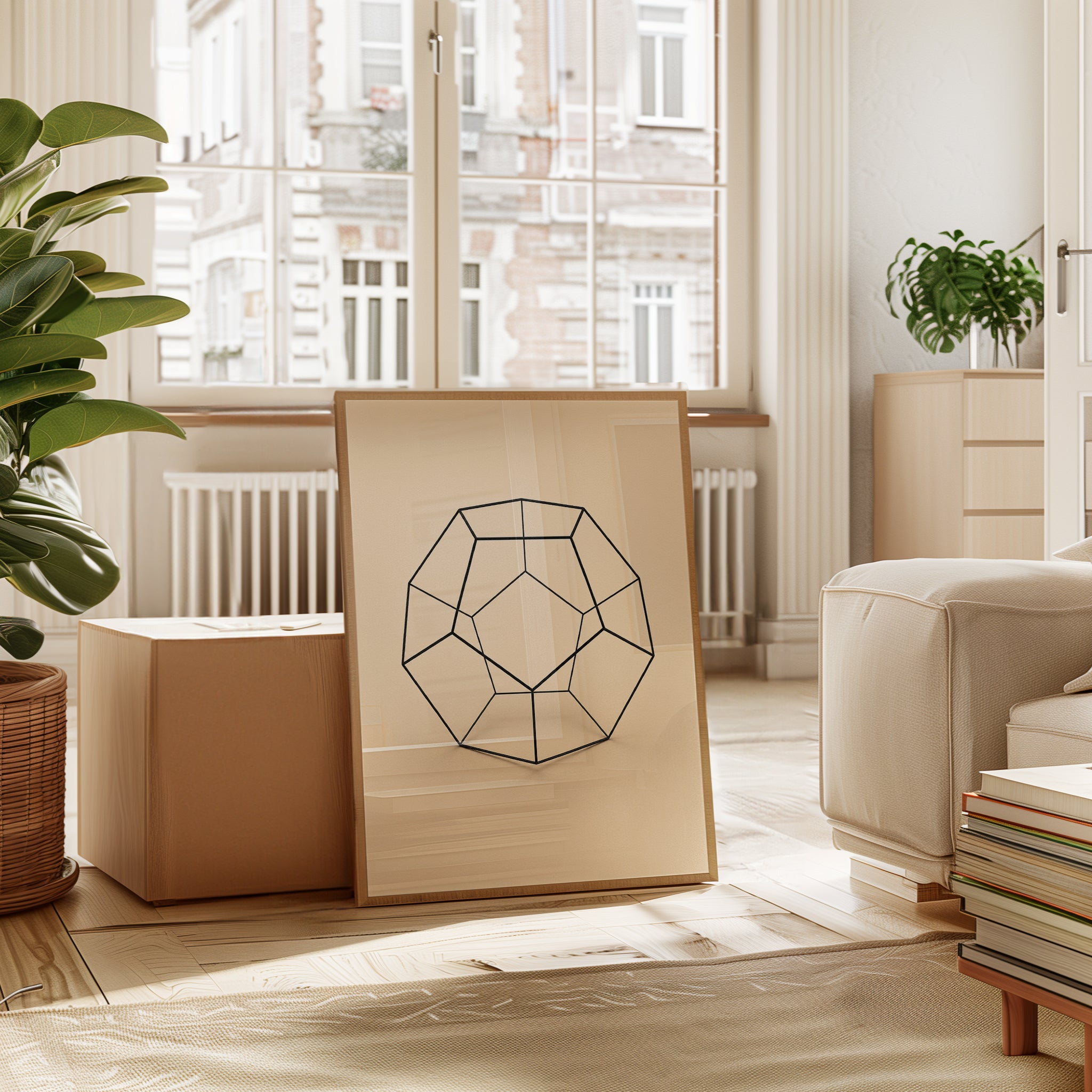 Geometric Wall Art – Minimalist Line Art Print - interior
