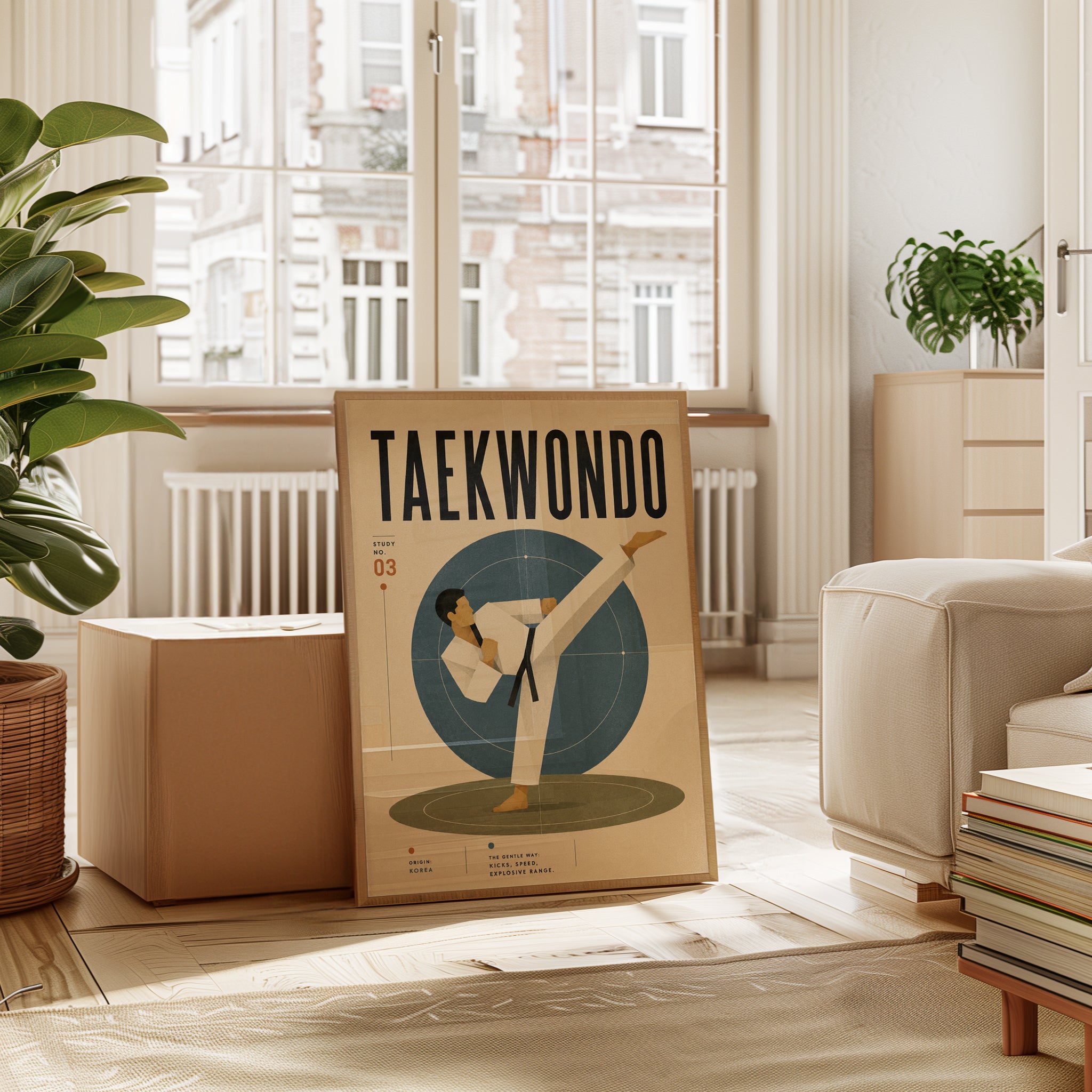 Taekwondo Vintage Poster Print — Retro Martial Arts Design - interior