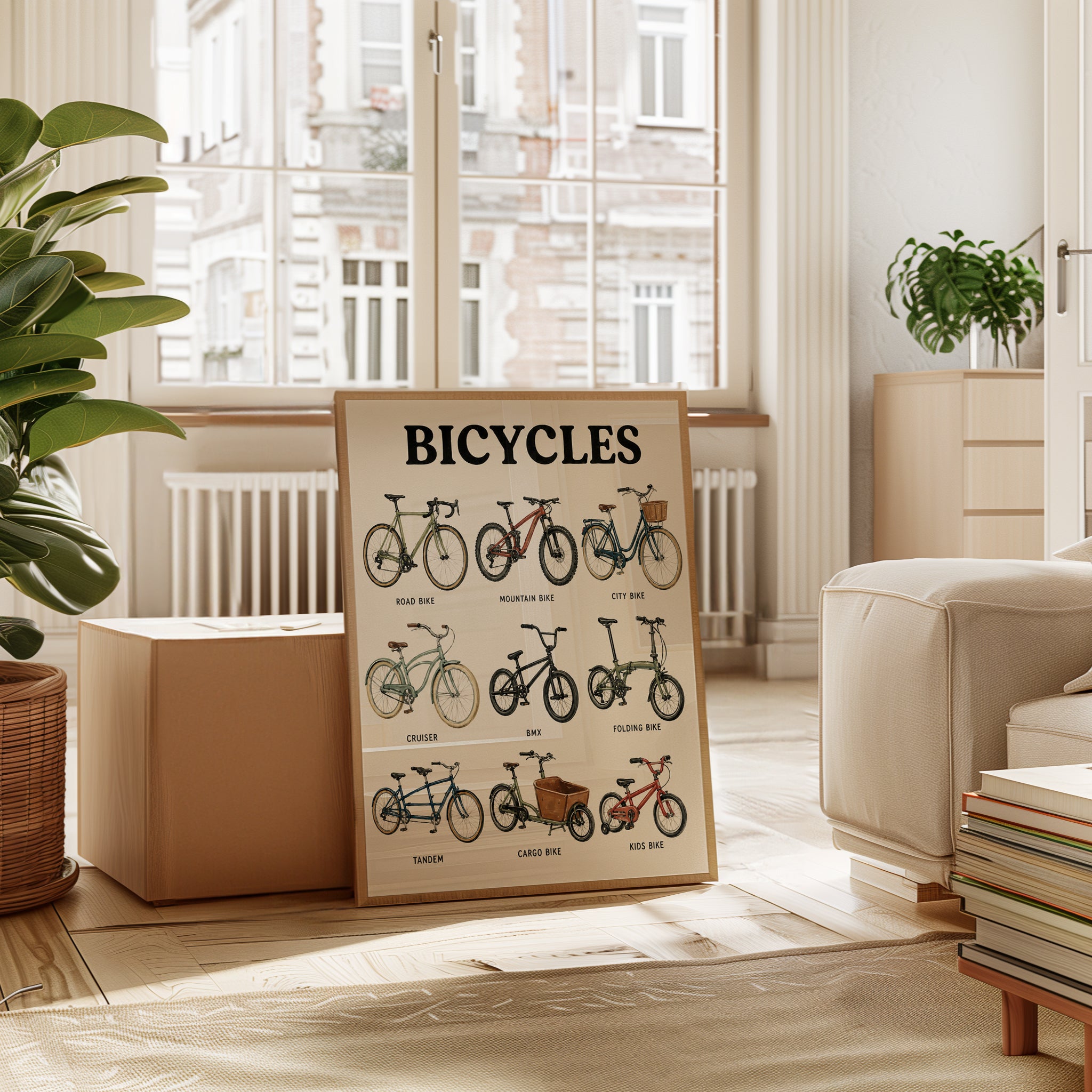 Bicycle Types Poster – Educational Bike Chart - interior