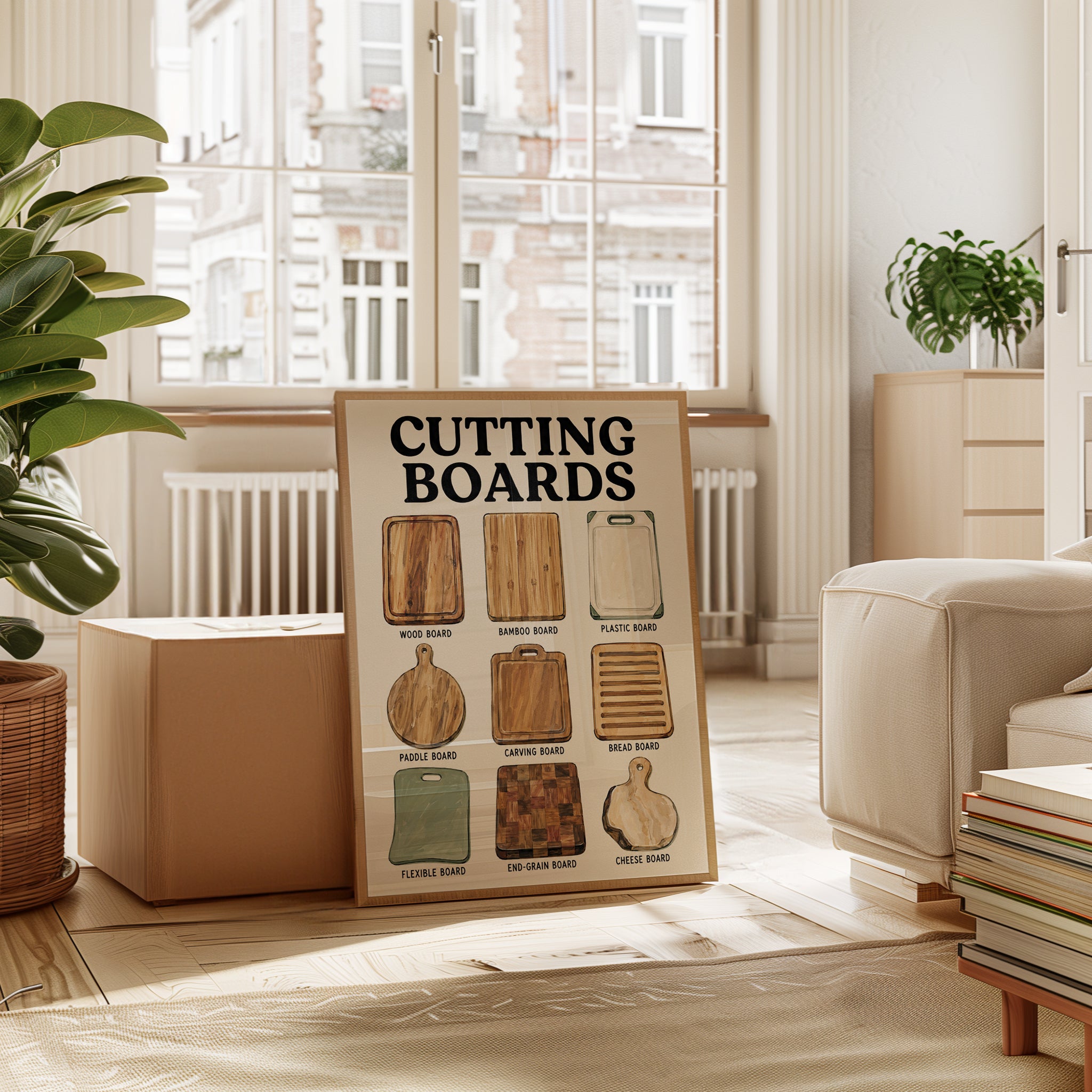 Cutting Boards Educational Print — Kitchen Reference Guide - interior