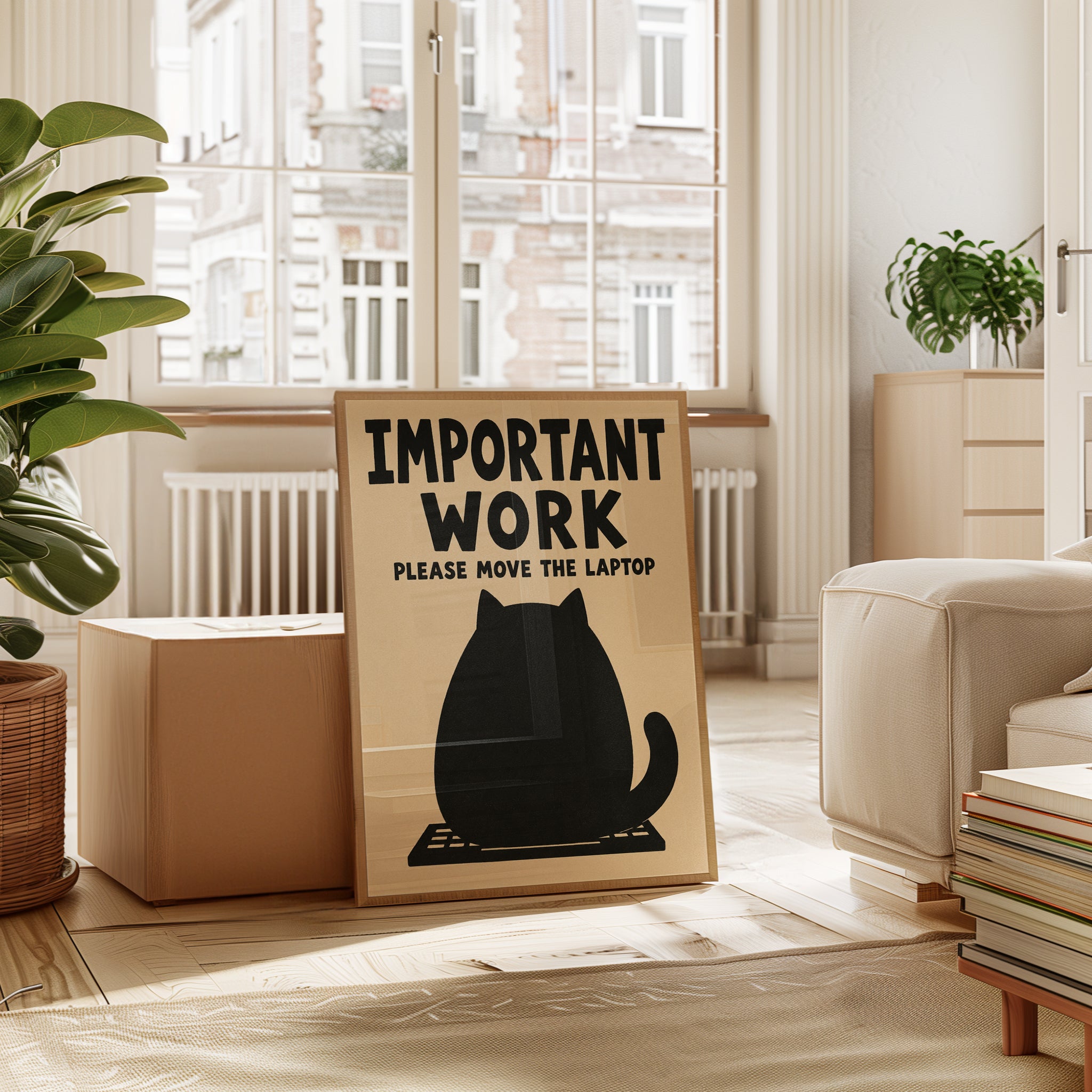 Funny Cat Office Wall Art - interior