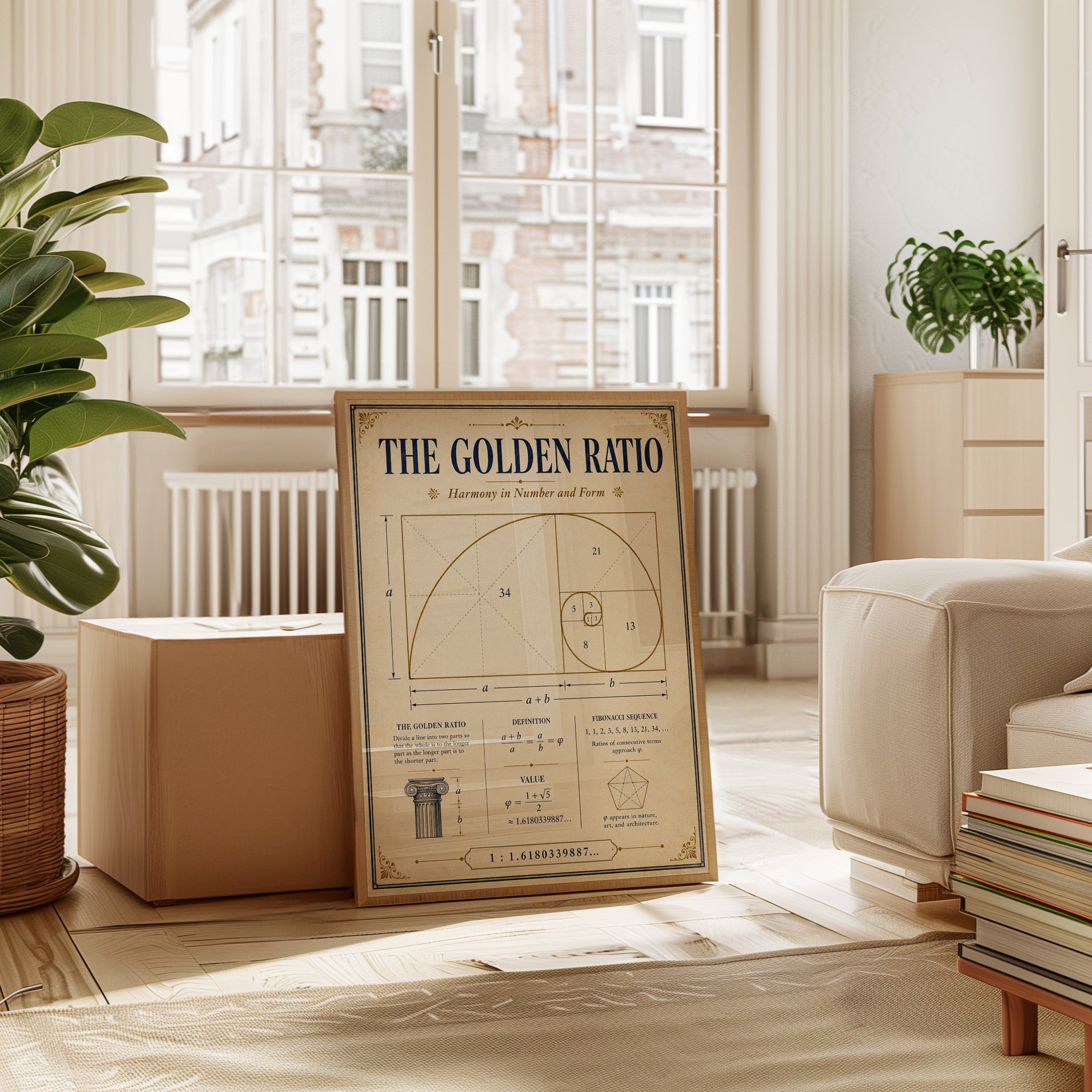 Mathematics Wall Art: Golden Ratio Design - interior