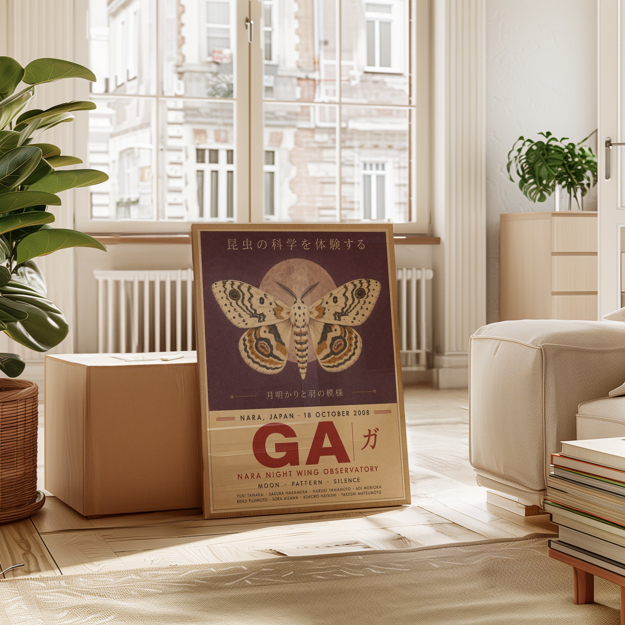 Japanese Moth Poster – Vintage Insect Print - interior