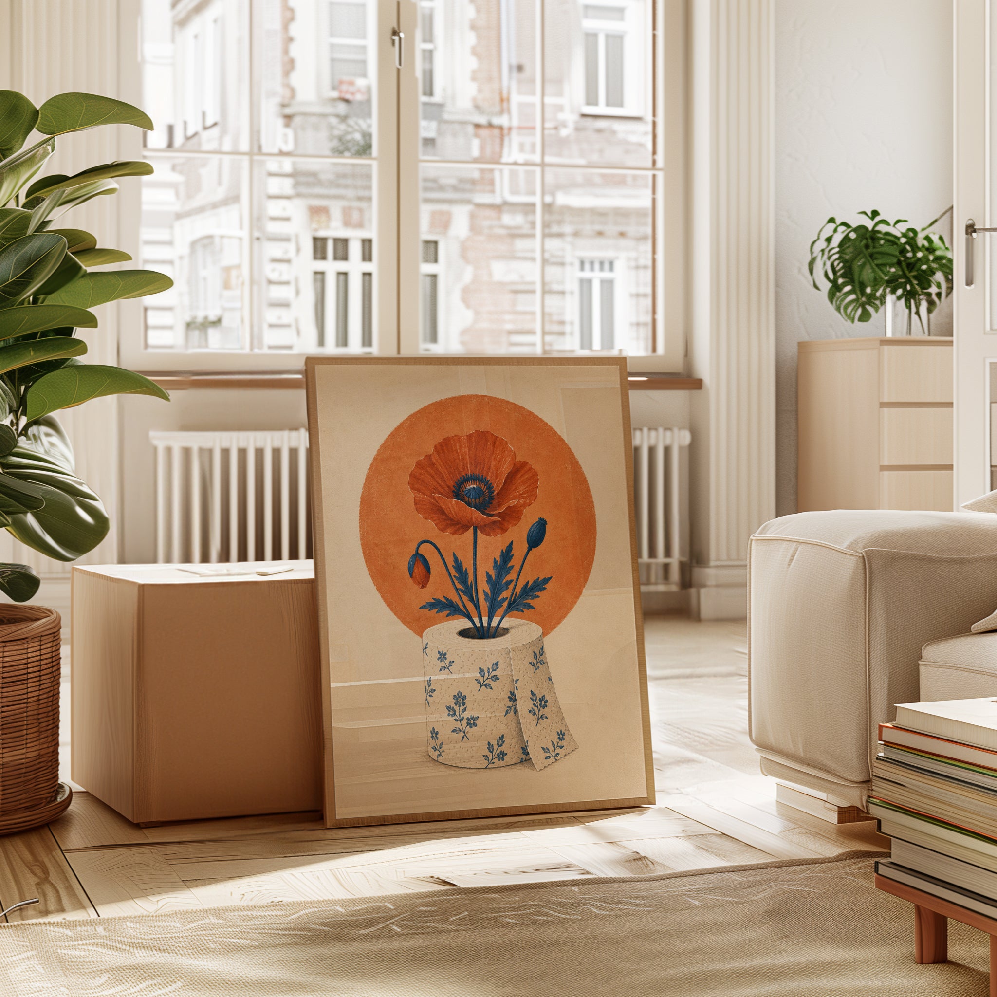Poppy Flower Wall Art – Botanical Print - interior