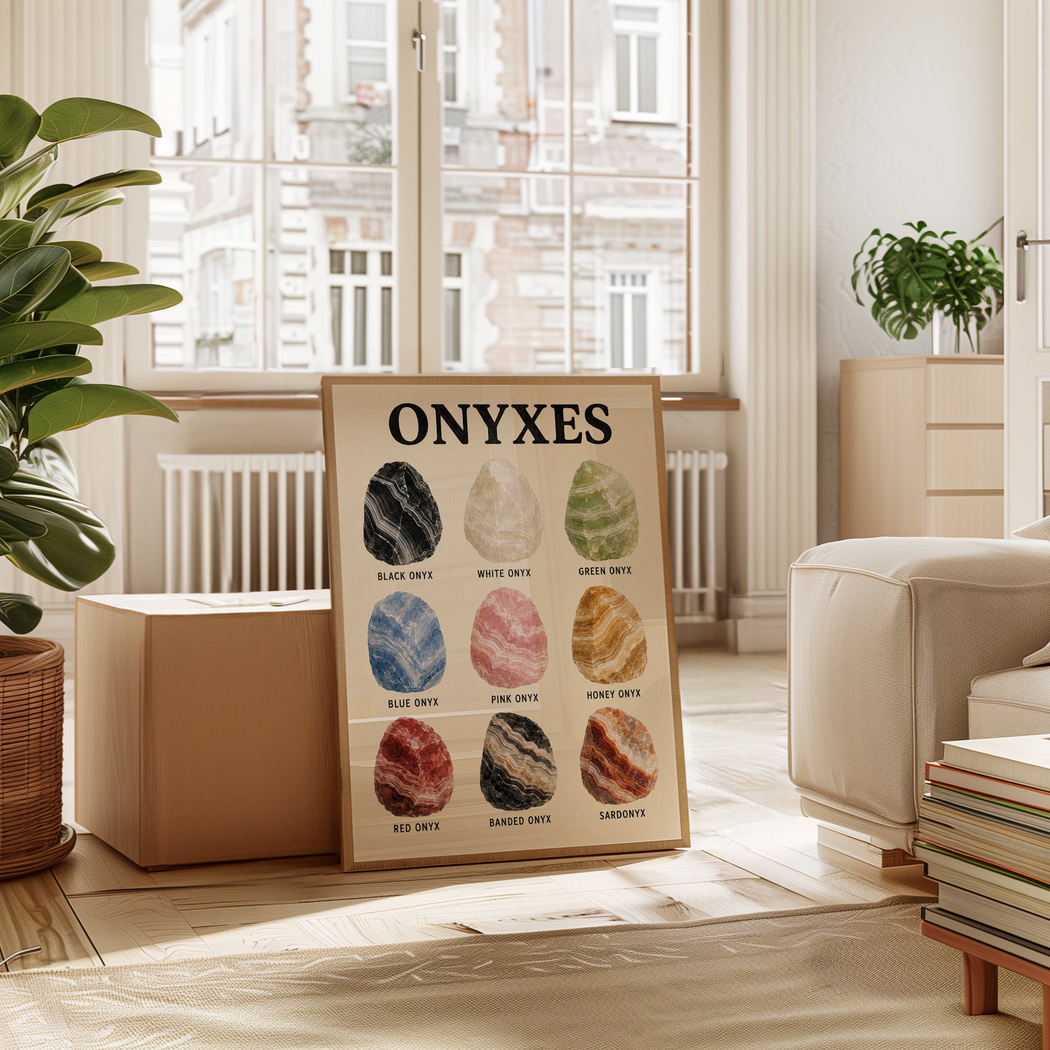 Onyx Crystal Chart Print — Educational Geology Guide - interior
