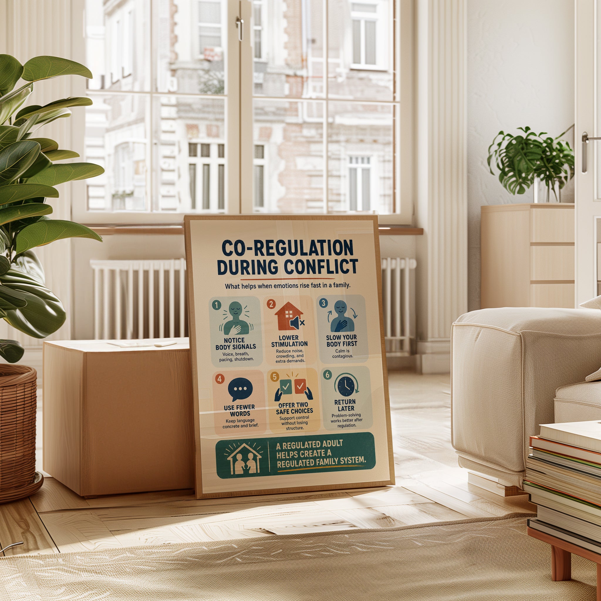Co-Regulation During Conflict Poster: Family Therapy Guide - interior