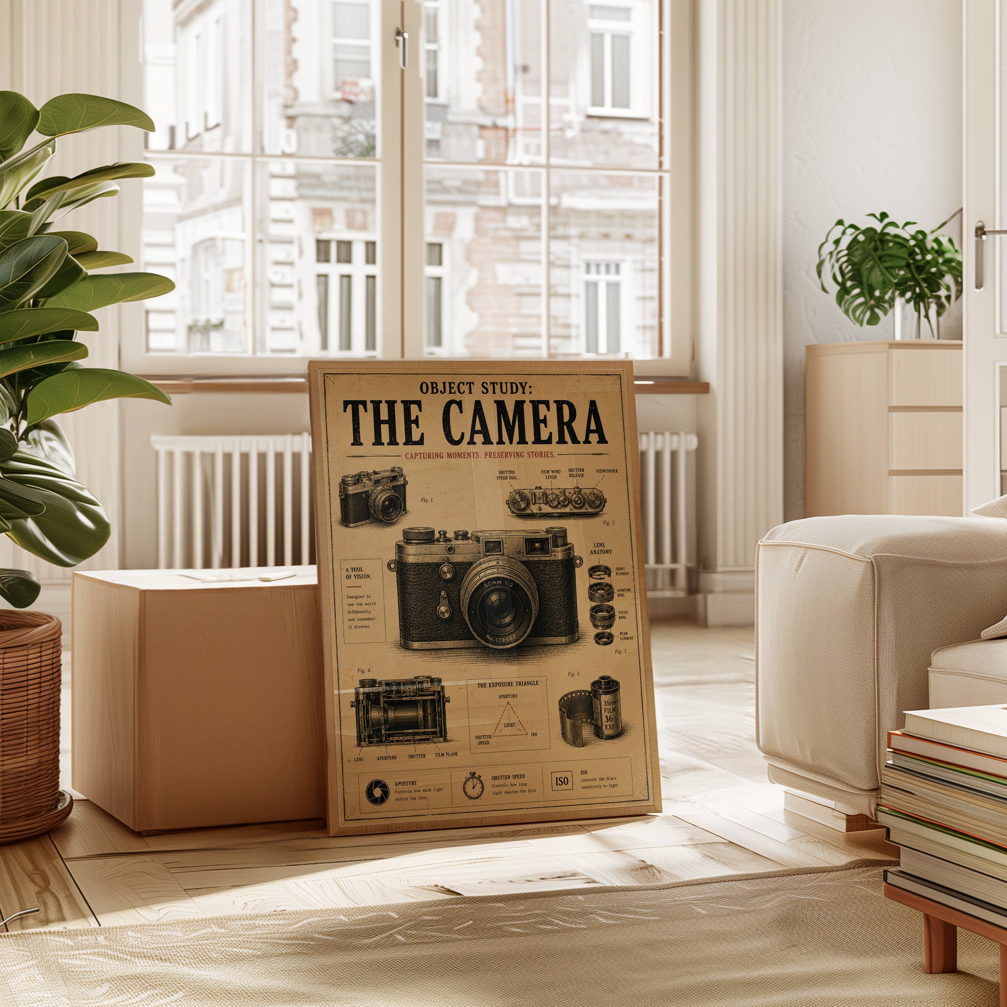 Retro Camera Diagram Print - interior