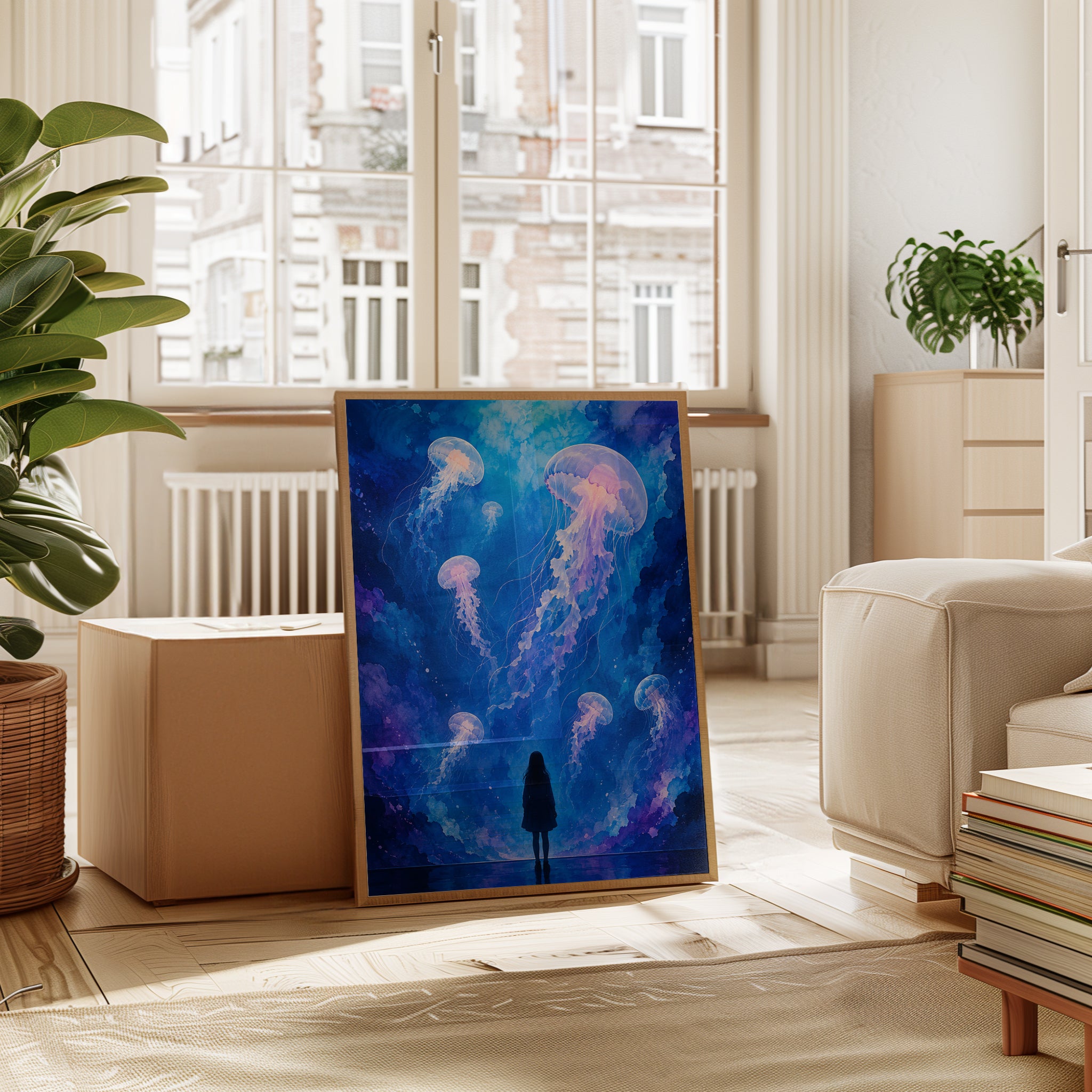 Jellyfish Wall Art – Ocean Print - interior