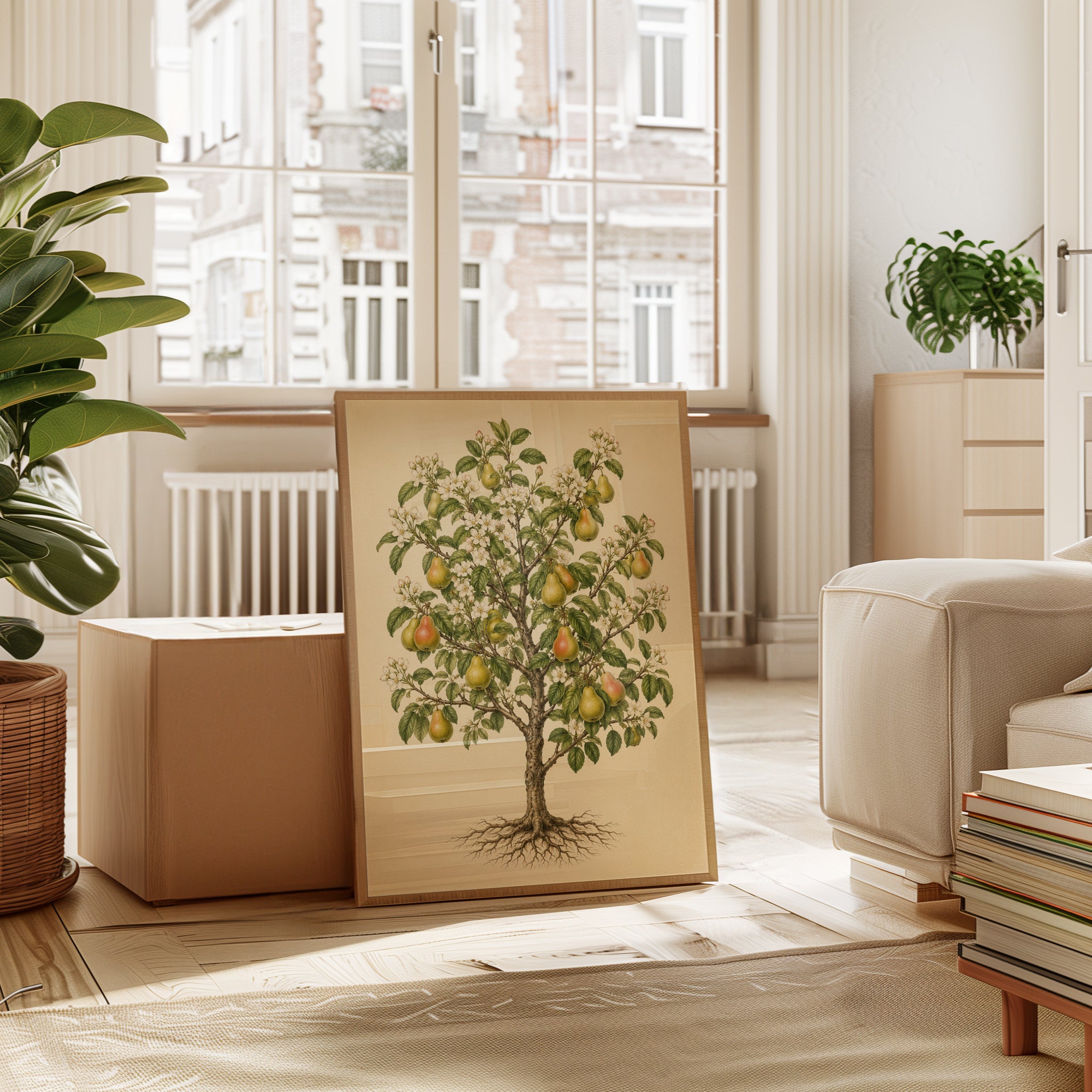 Pear Tree Botanical Print: Vintage Fruit Illustration Art - interior