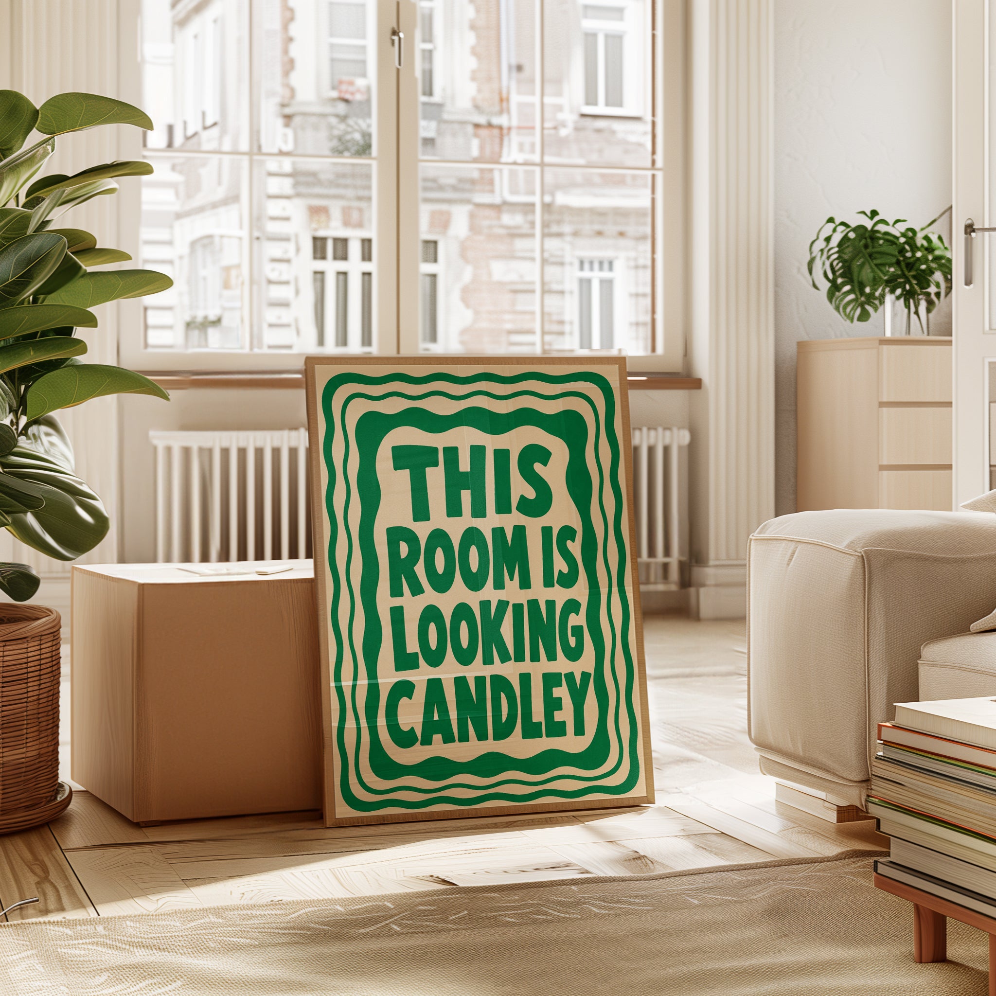 Wavy Retro Typography Print - interior