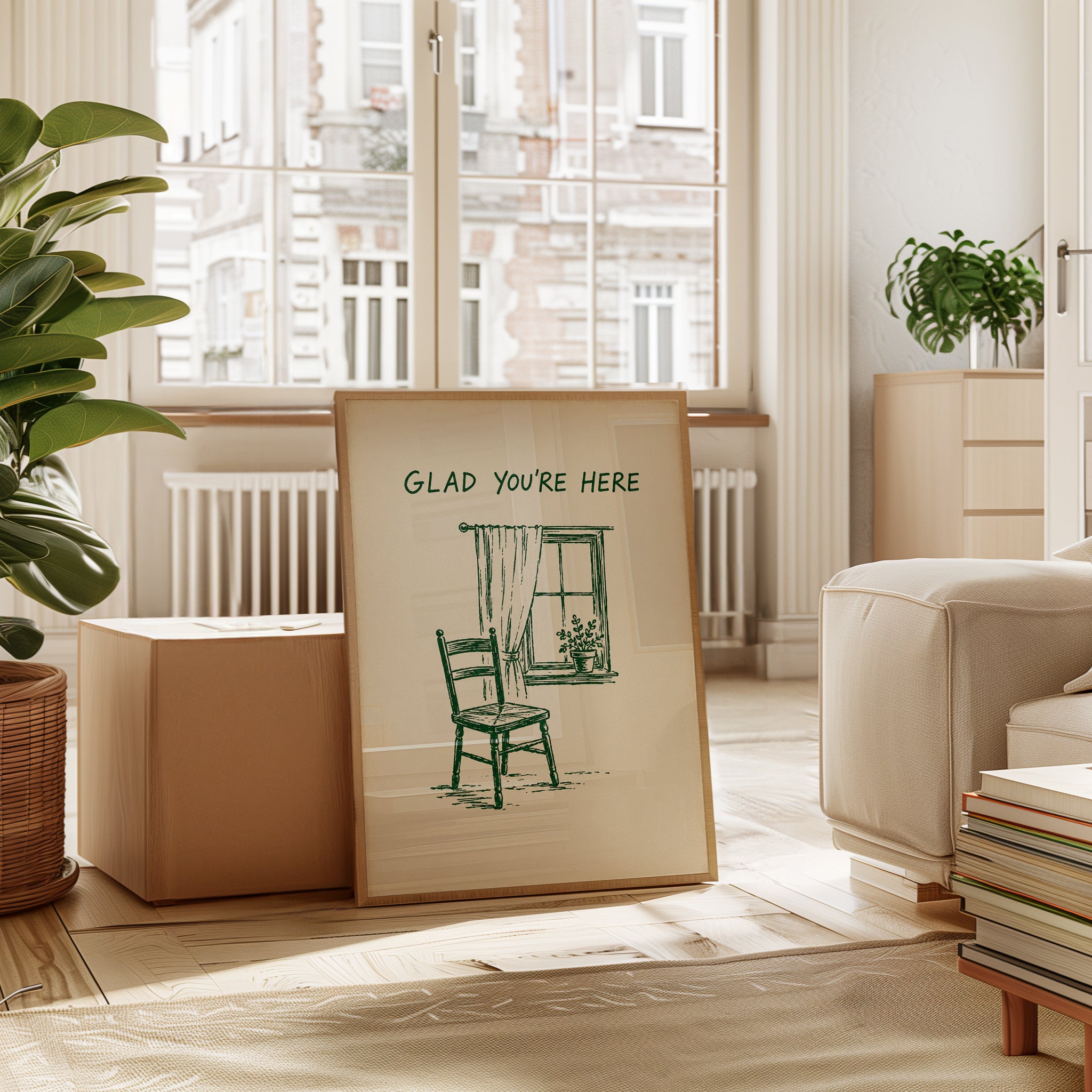 Cottagecore Welcome Print – Vintage Sketch - interior