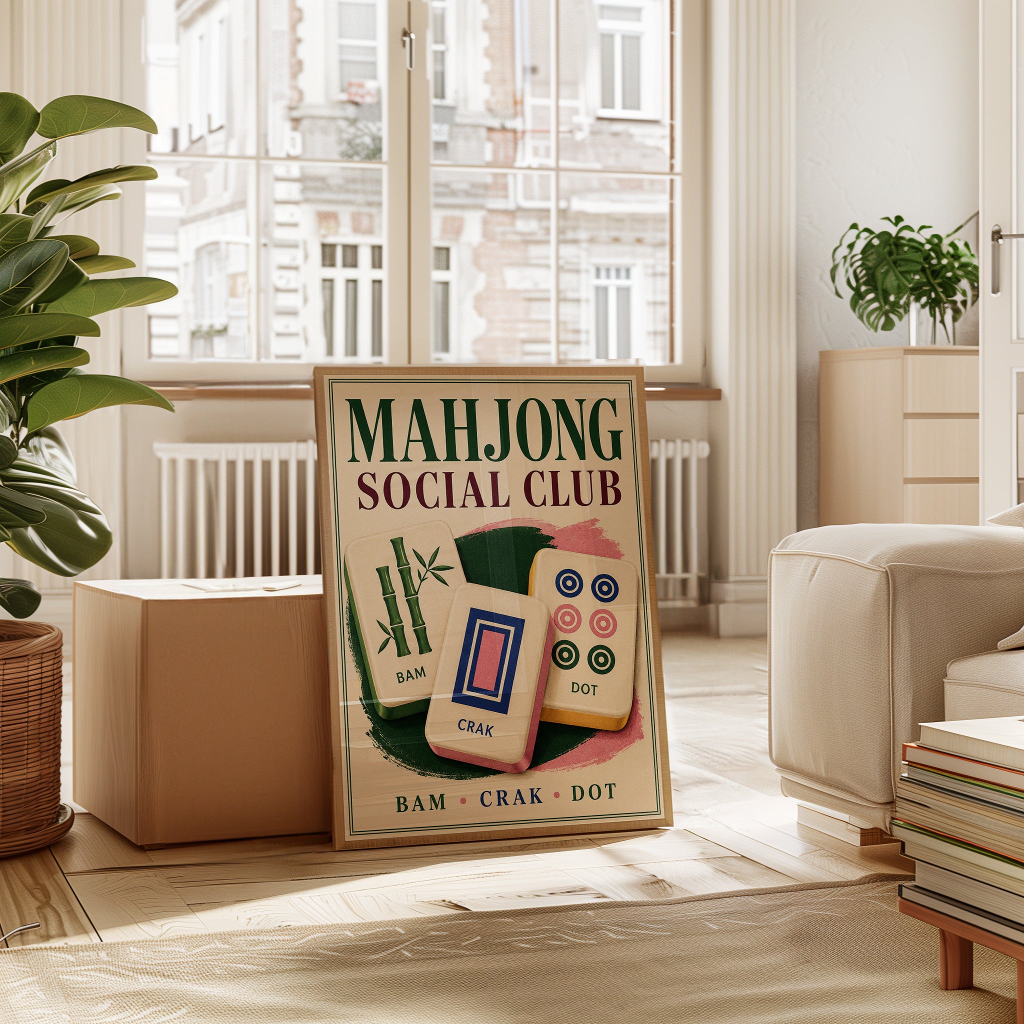 Game Room Wall Art – Mahjong Social Club Print - interior