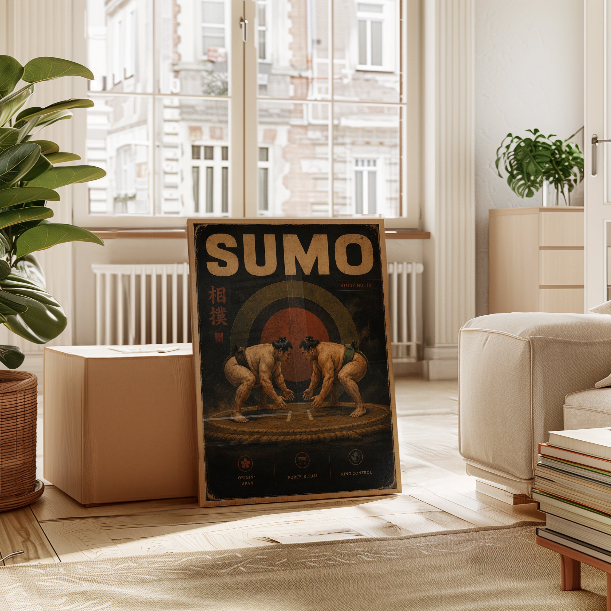 Sumo Wrestling Wall Art: Japanese Vintage Poster - interior