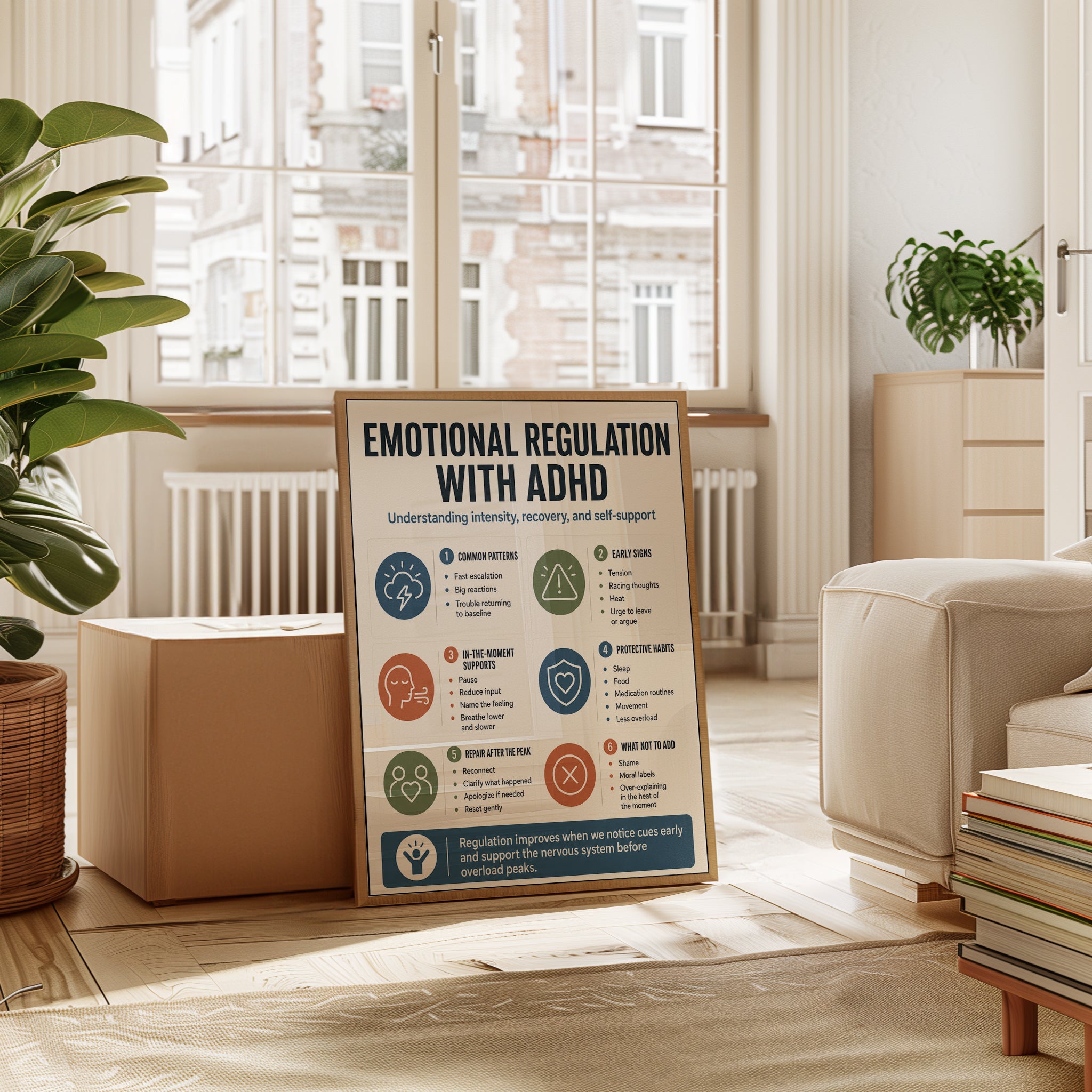 Emotional Regulation Guide: ADHD Mental Health Poster - interior