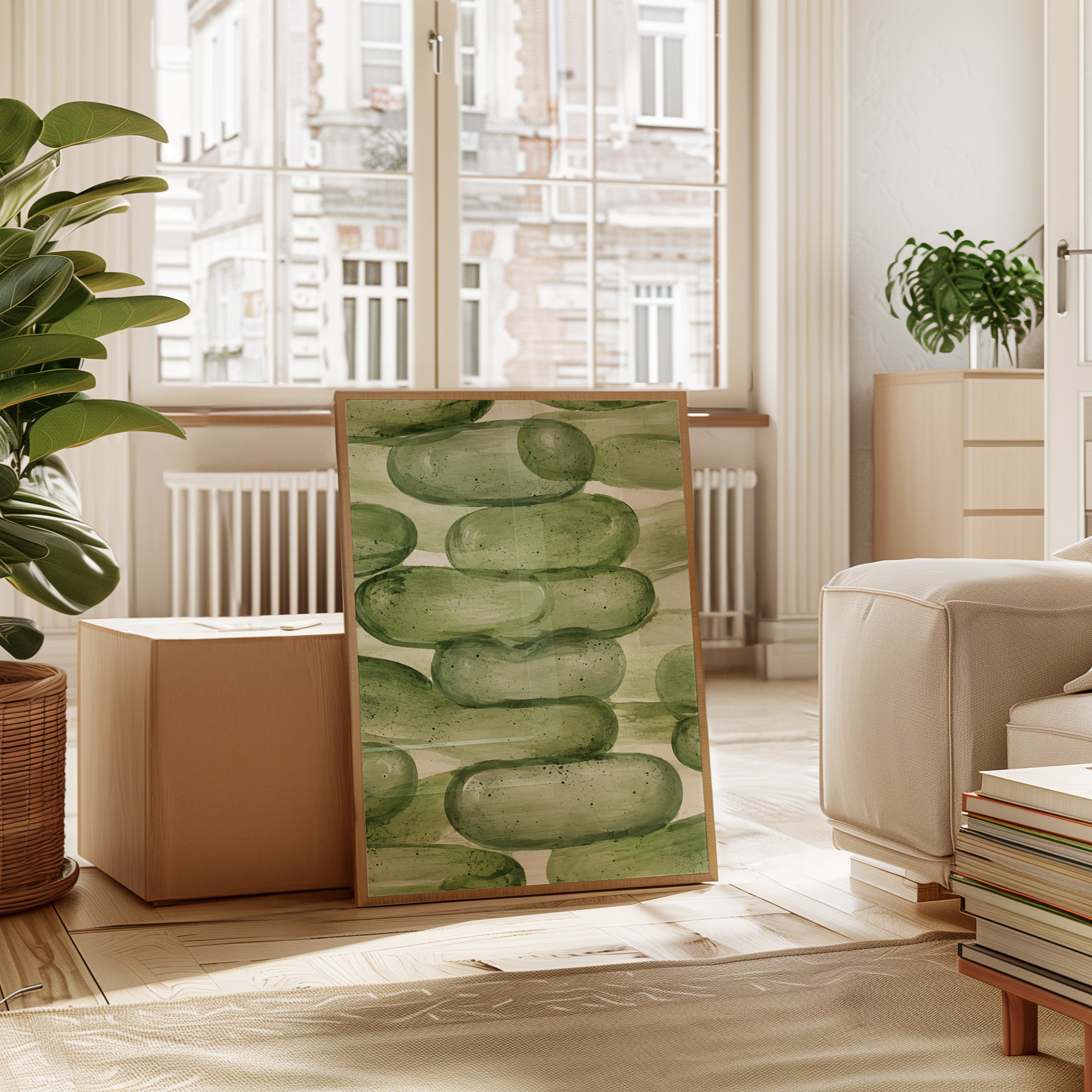 Watercolor Cucumber Kitchen Print - interior