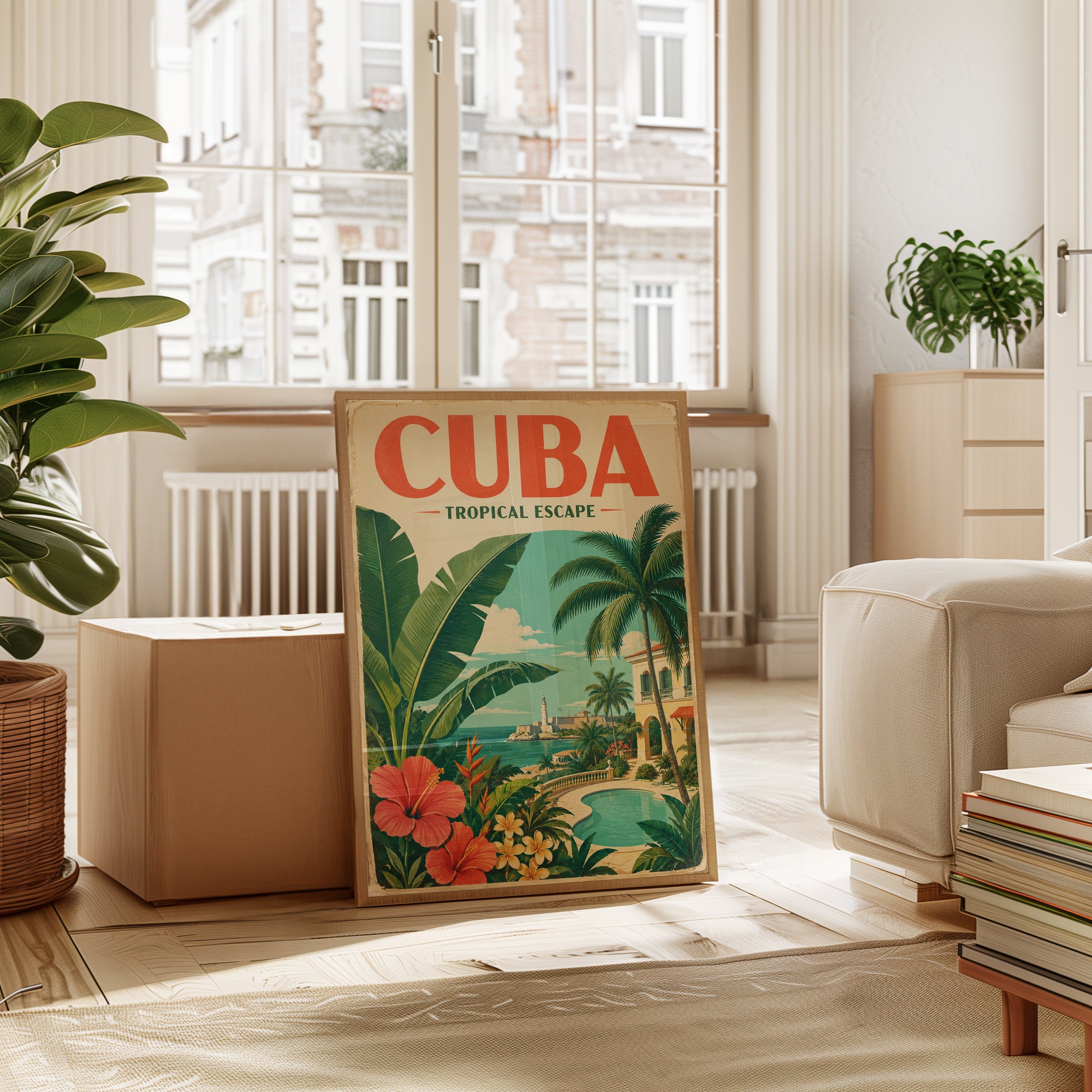Cuba Travel Poster – Vintage Tropical Wall Art - interior