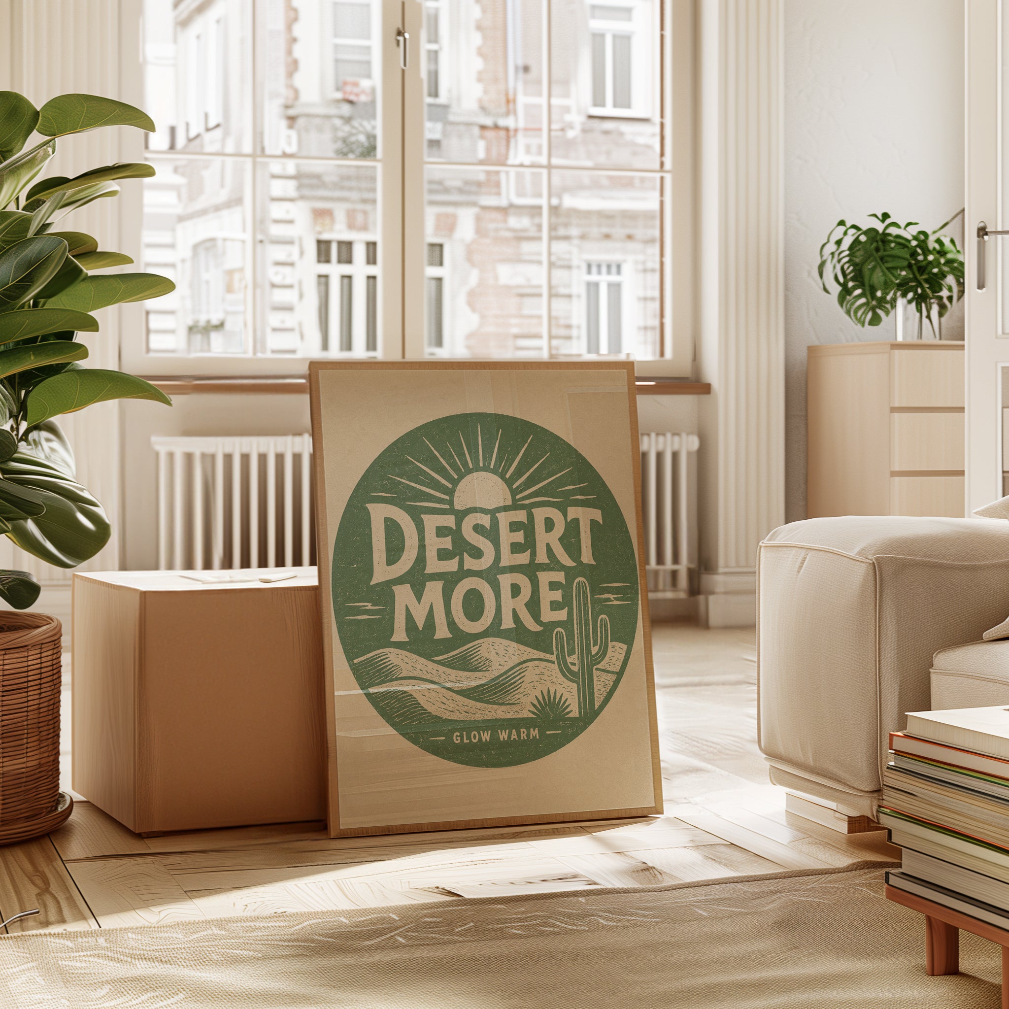 Desert More Vintage Typography Print: Retro Green Southwest Art - interior