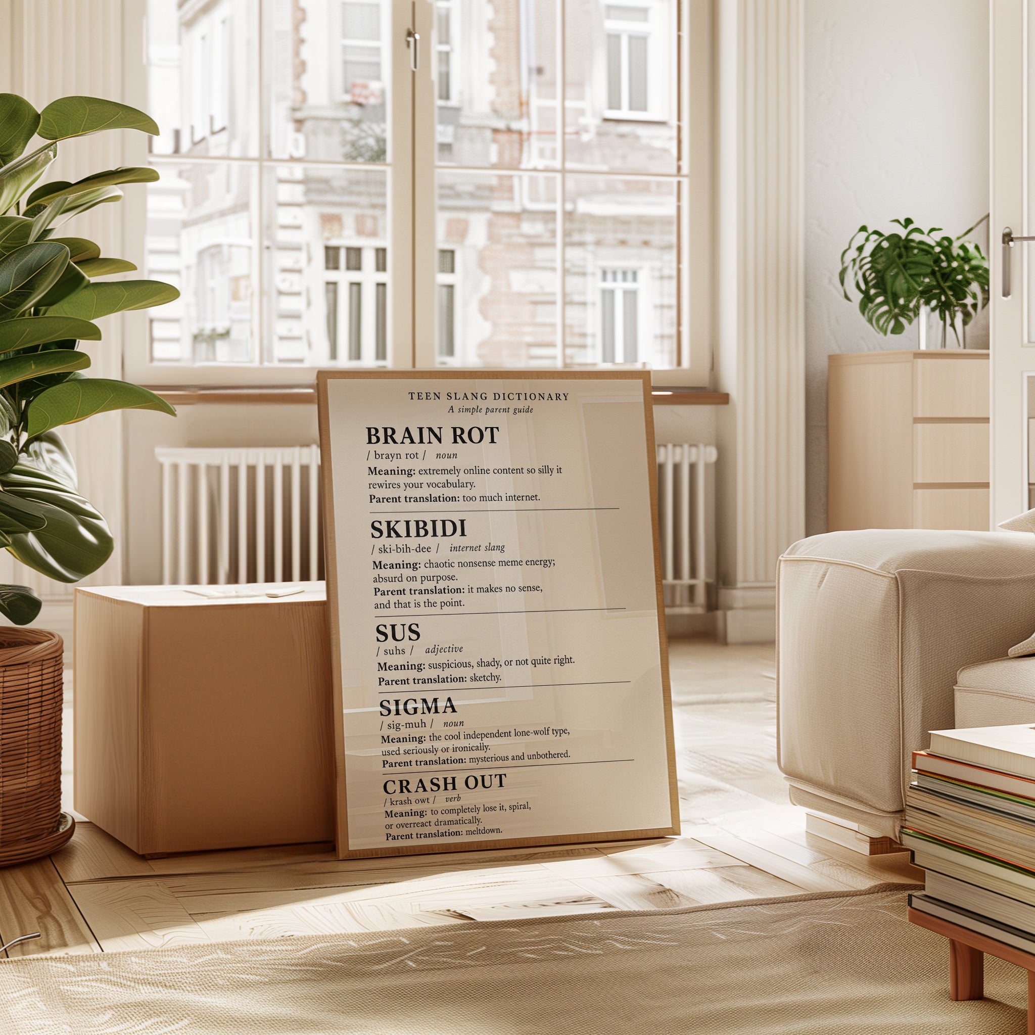 Teen Slang Dictionary – Parent Guide Wall Art - interior