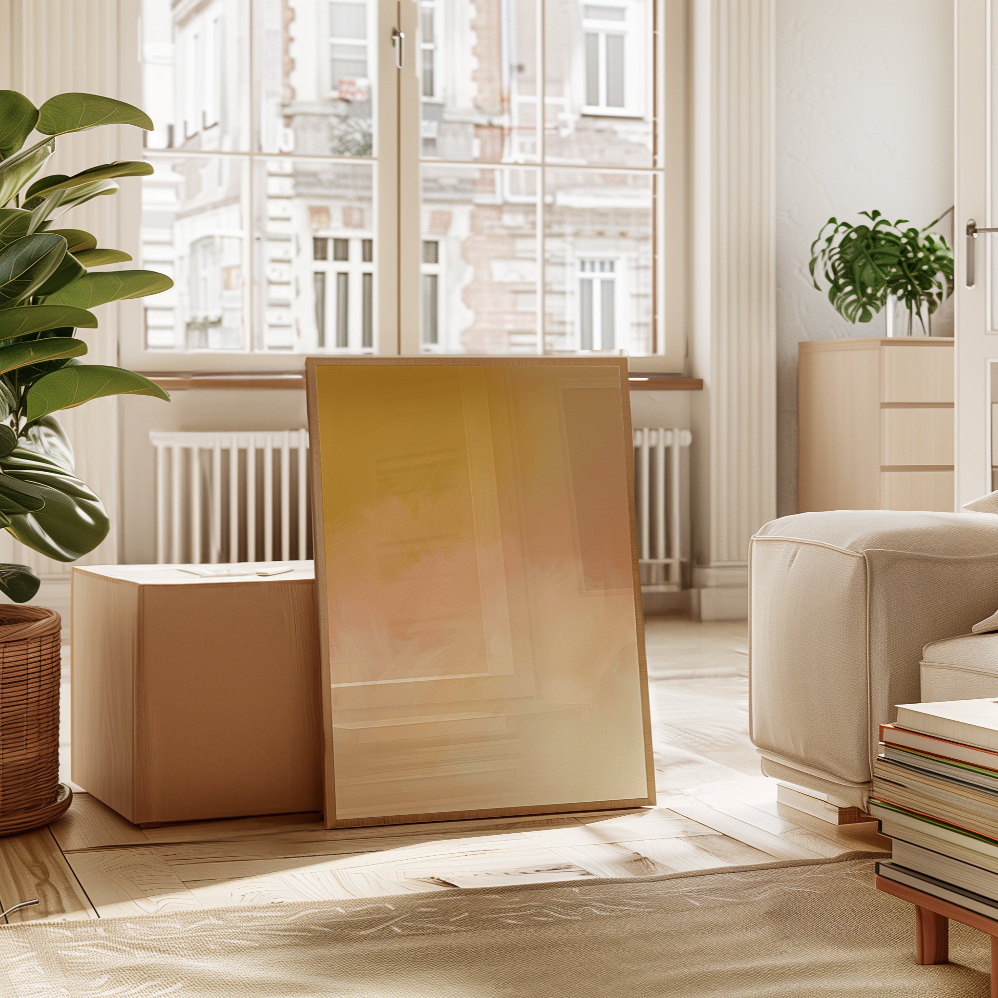 Abstract Sunset Gradient Print — Soft Pastel Ombre - interior