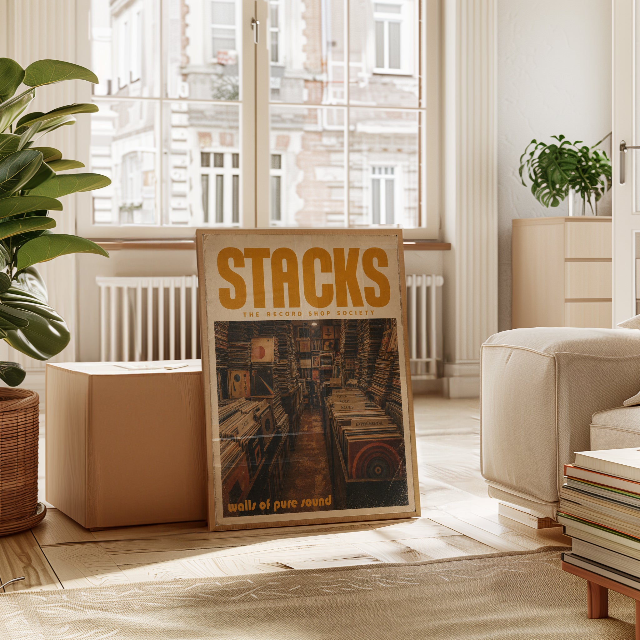 Vintage Record Shop Poster — Retro Music Store Wall Art - interior